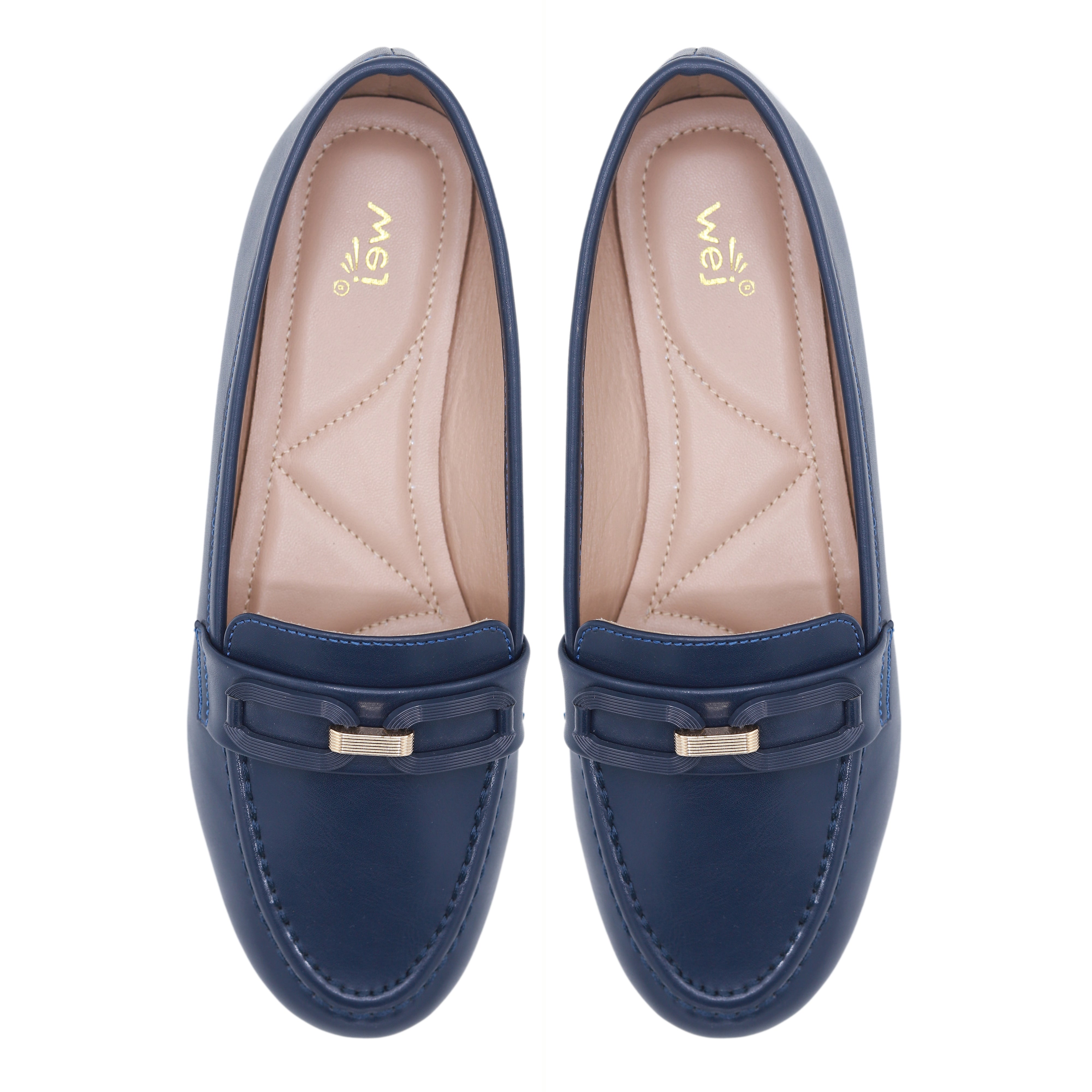 Navy Buckle Loafers -8004406