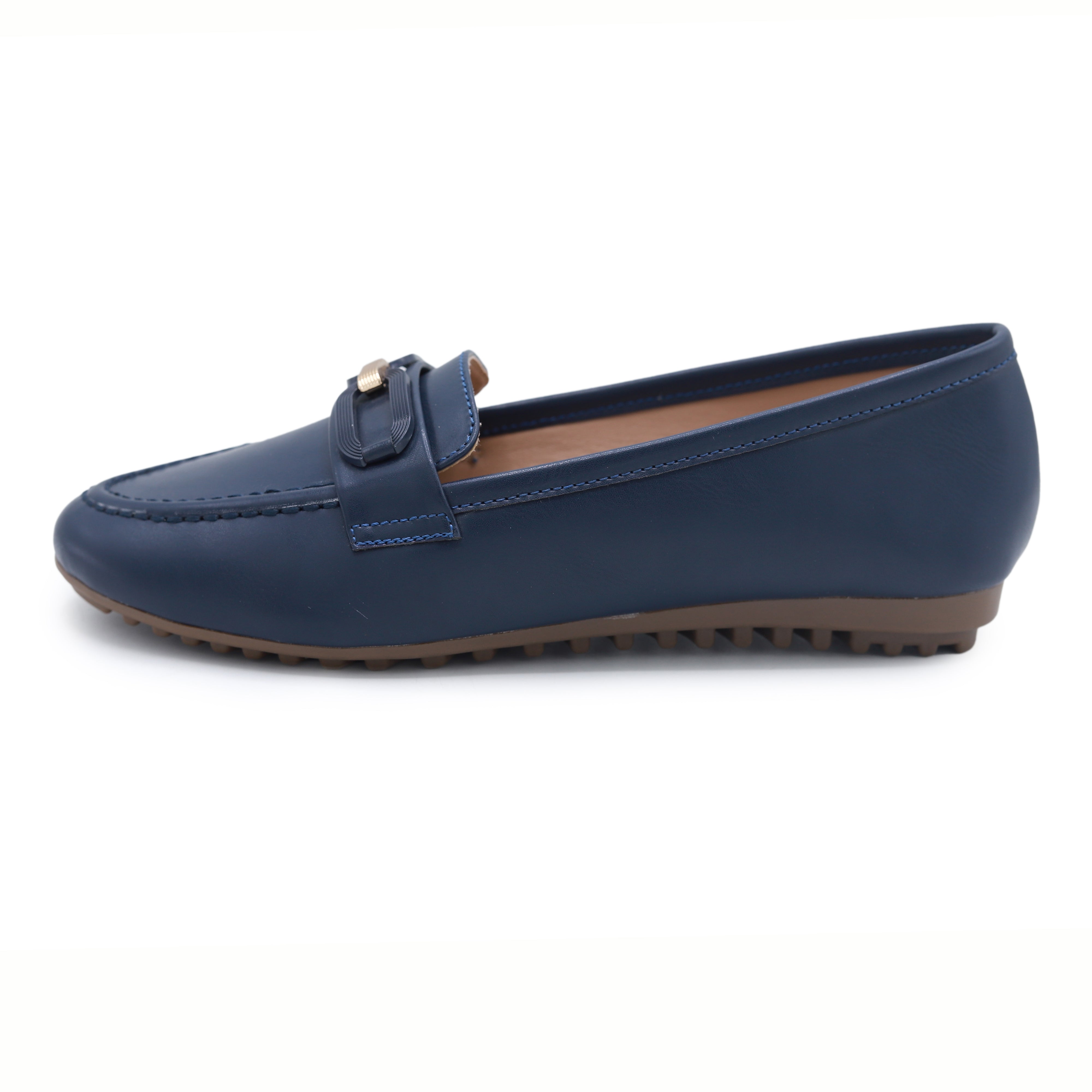 Navy Buckle Loafers -8004406