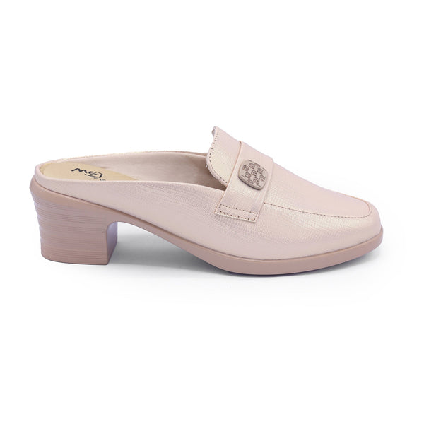 Block Heel Mules 8007278 Beige