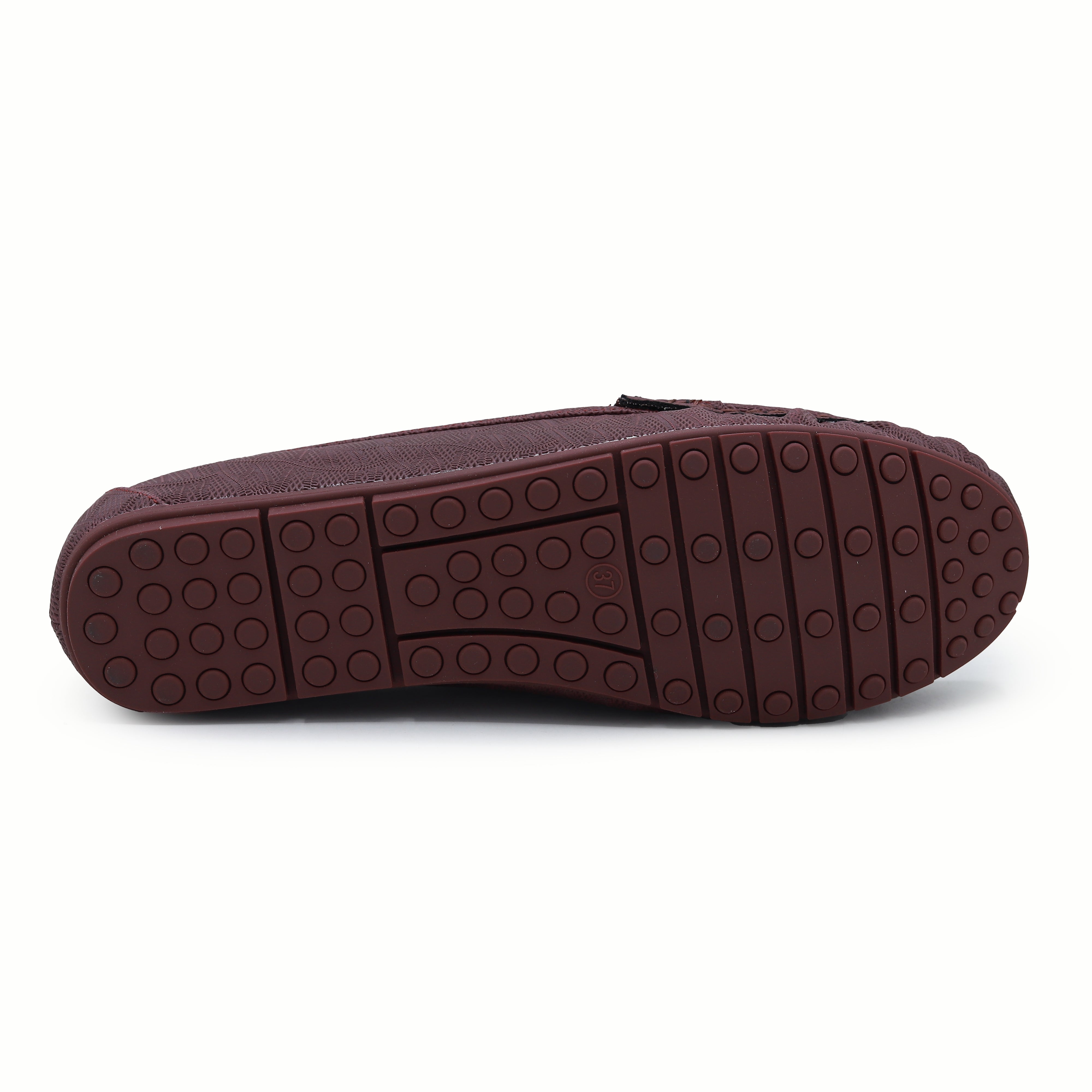 Moccasin Loafers - Women's Tonal Buckle Shoes 8004358 Maroon