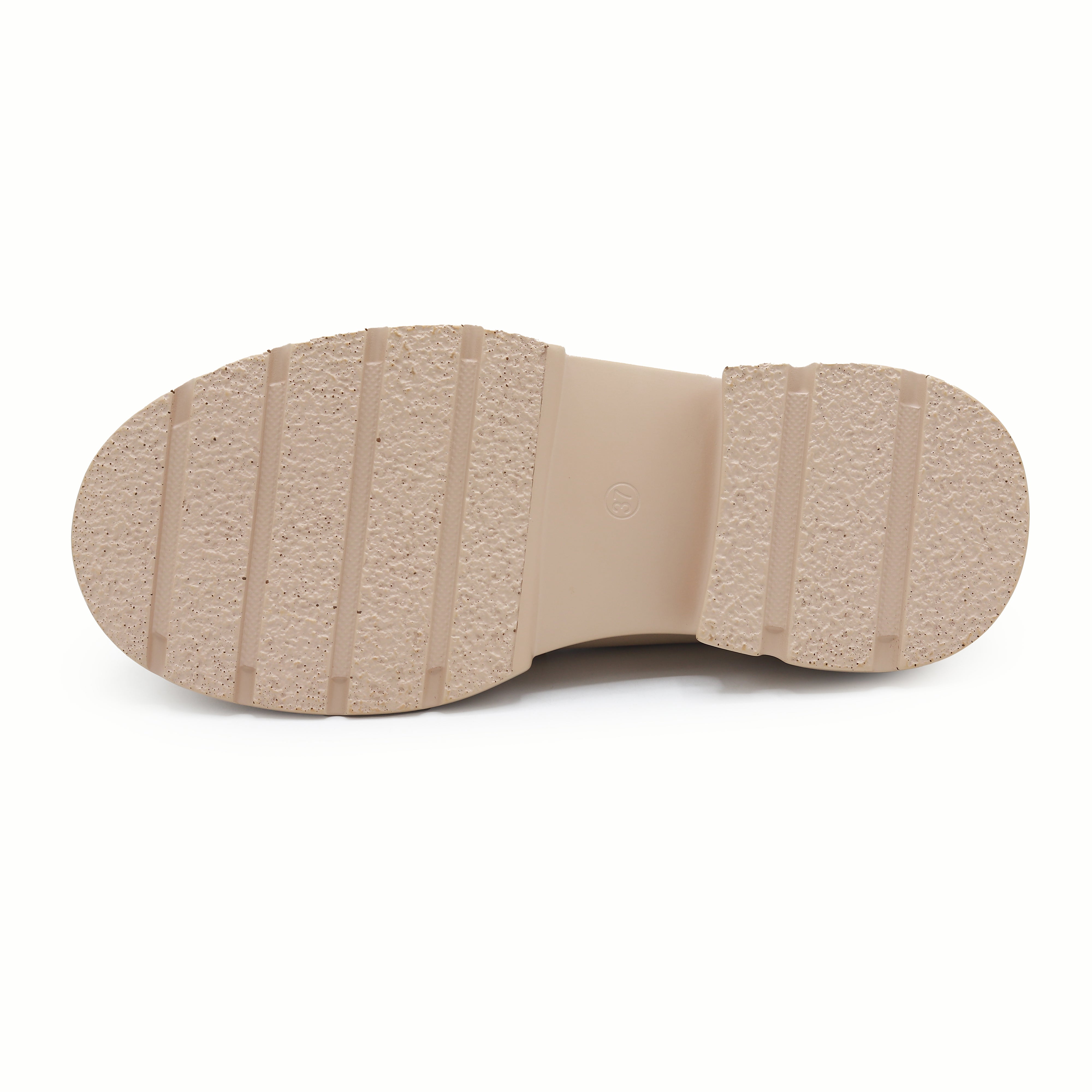 Platform Loafers Women's Rhinestone Chunky Footwear 8004424 Beige