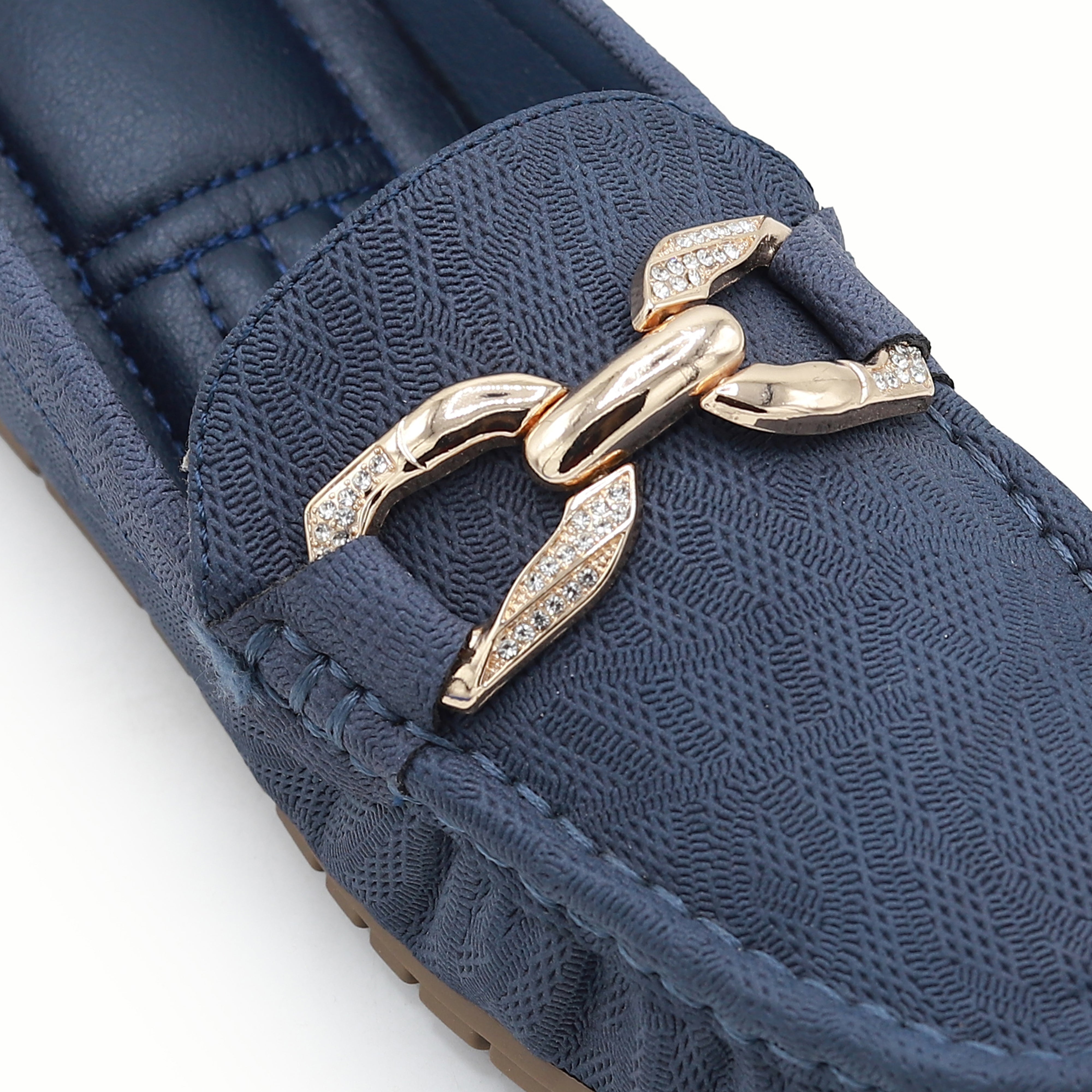 Textured Loafer Mule Women's Backless Comfort 8007216 Navy