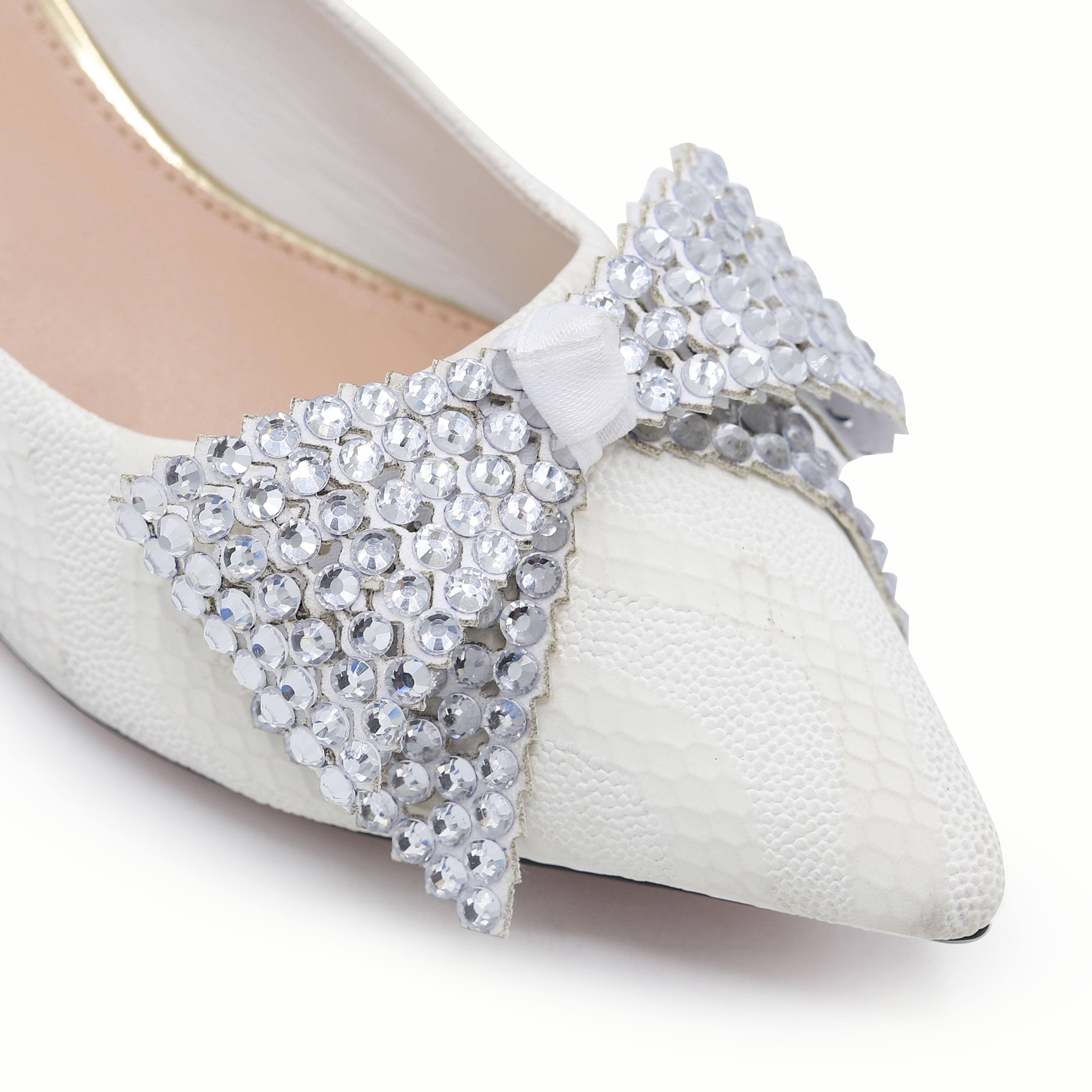 Block Heel Pumps - Women's Crystal Bow Dress Shoes 8108173 Fawn