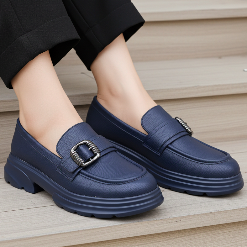 Women's Chunky Lug Sole Shoes 8004426 Navy