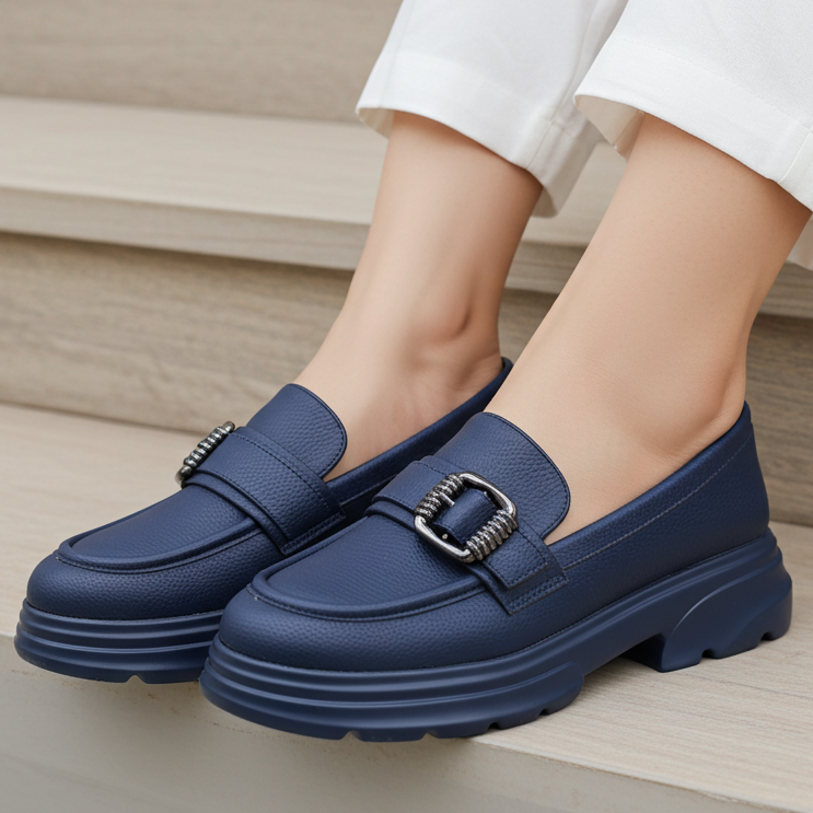 Women's Chunky Lug Sole Shoes 8004426 Navy