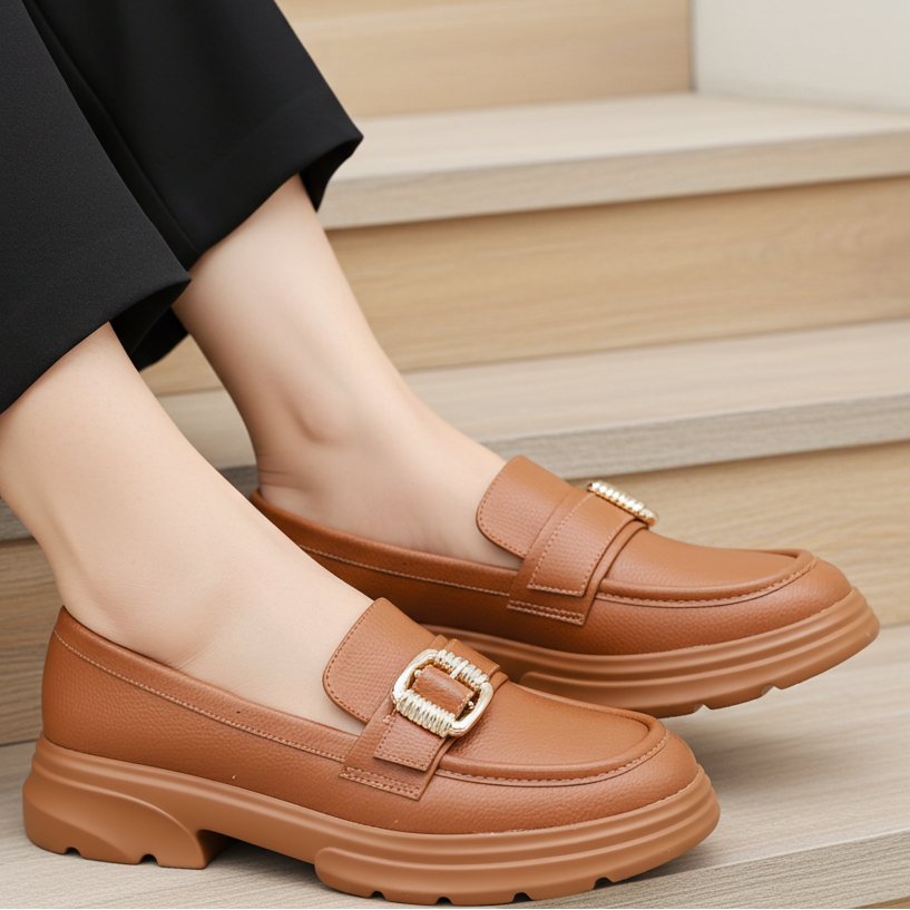 Women's Chunky Lug Sole Shoes 8004426 Tan