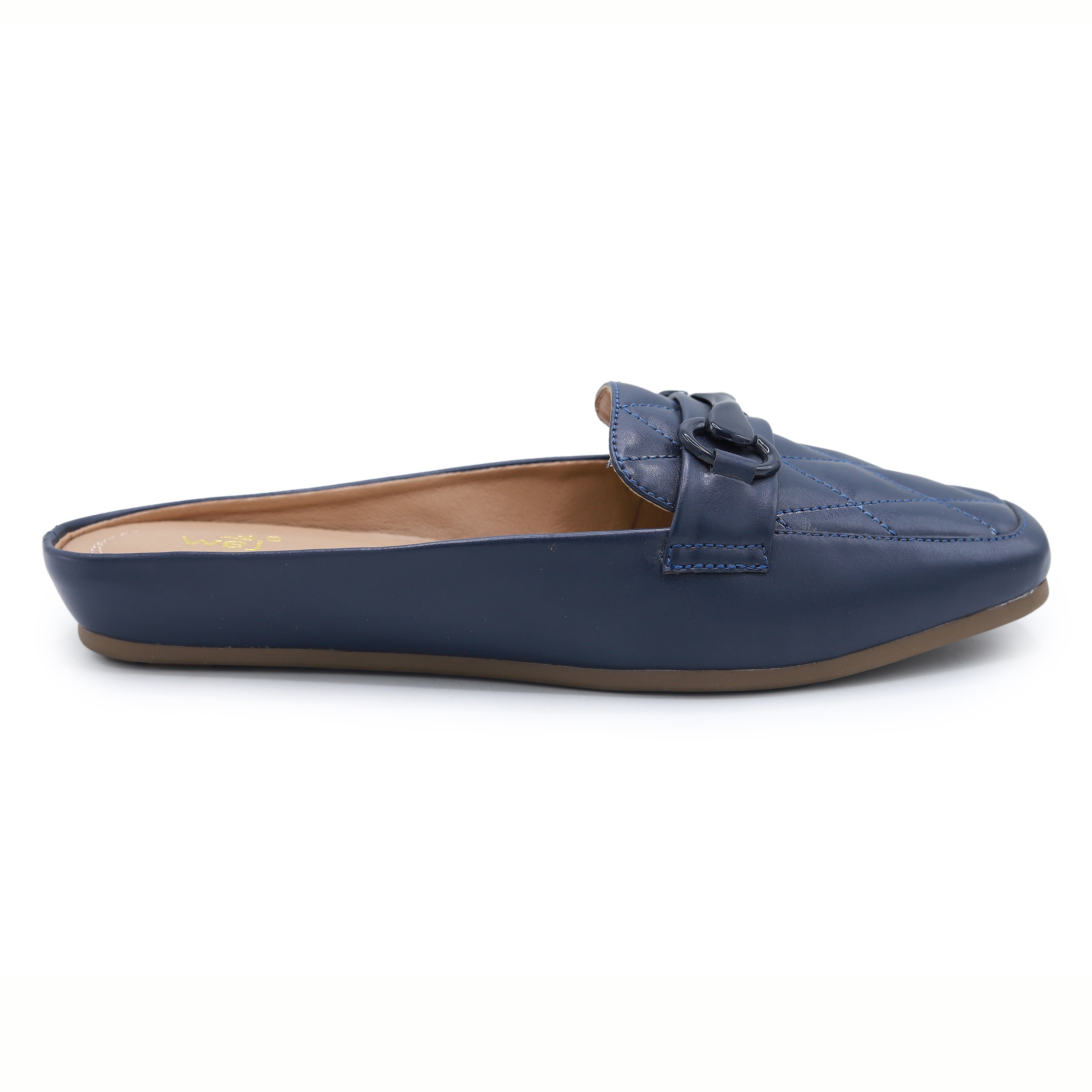 Navy Loafer Mules - 8004340