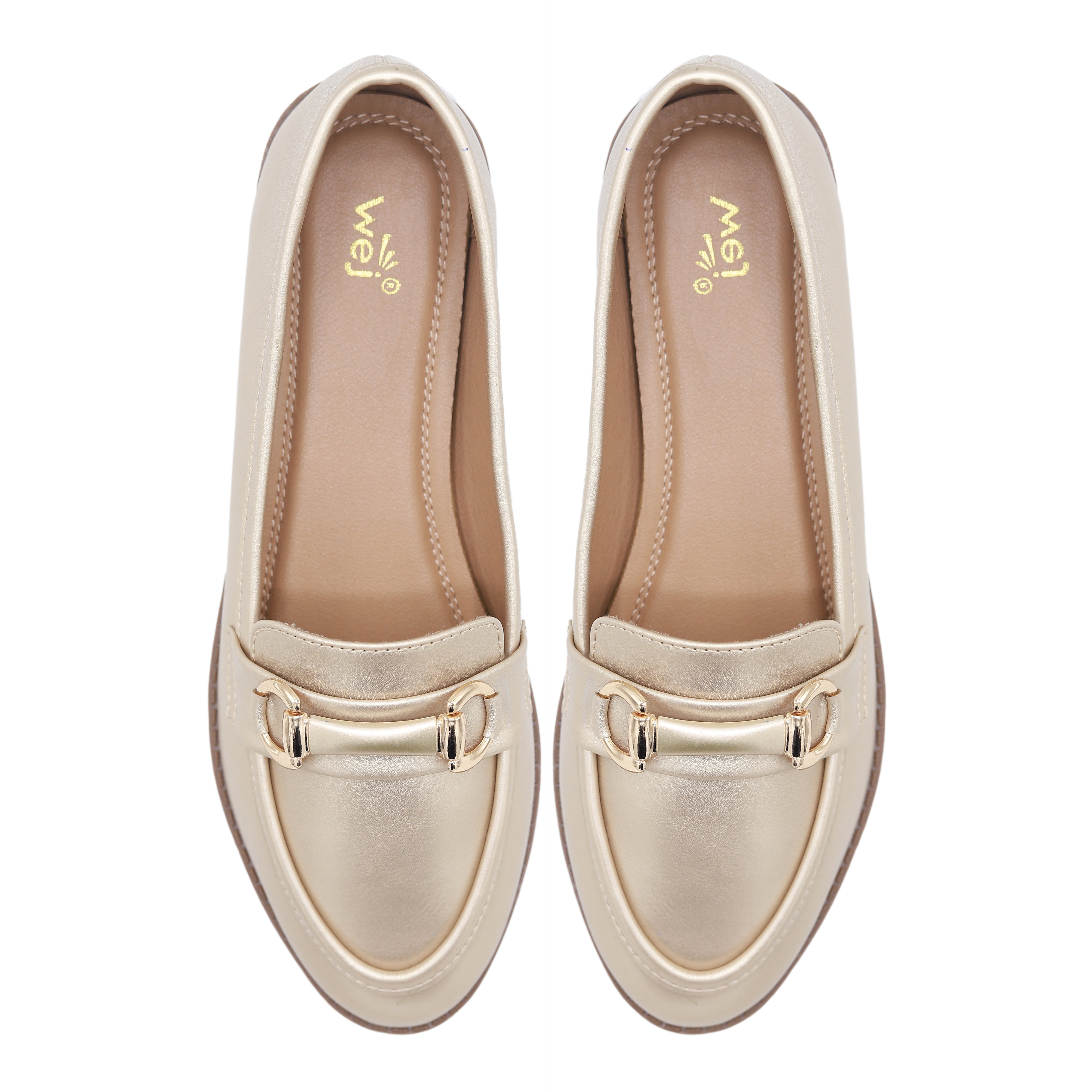 Modern Gold Buckle Loafers - 8004367