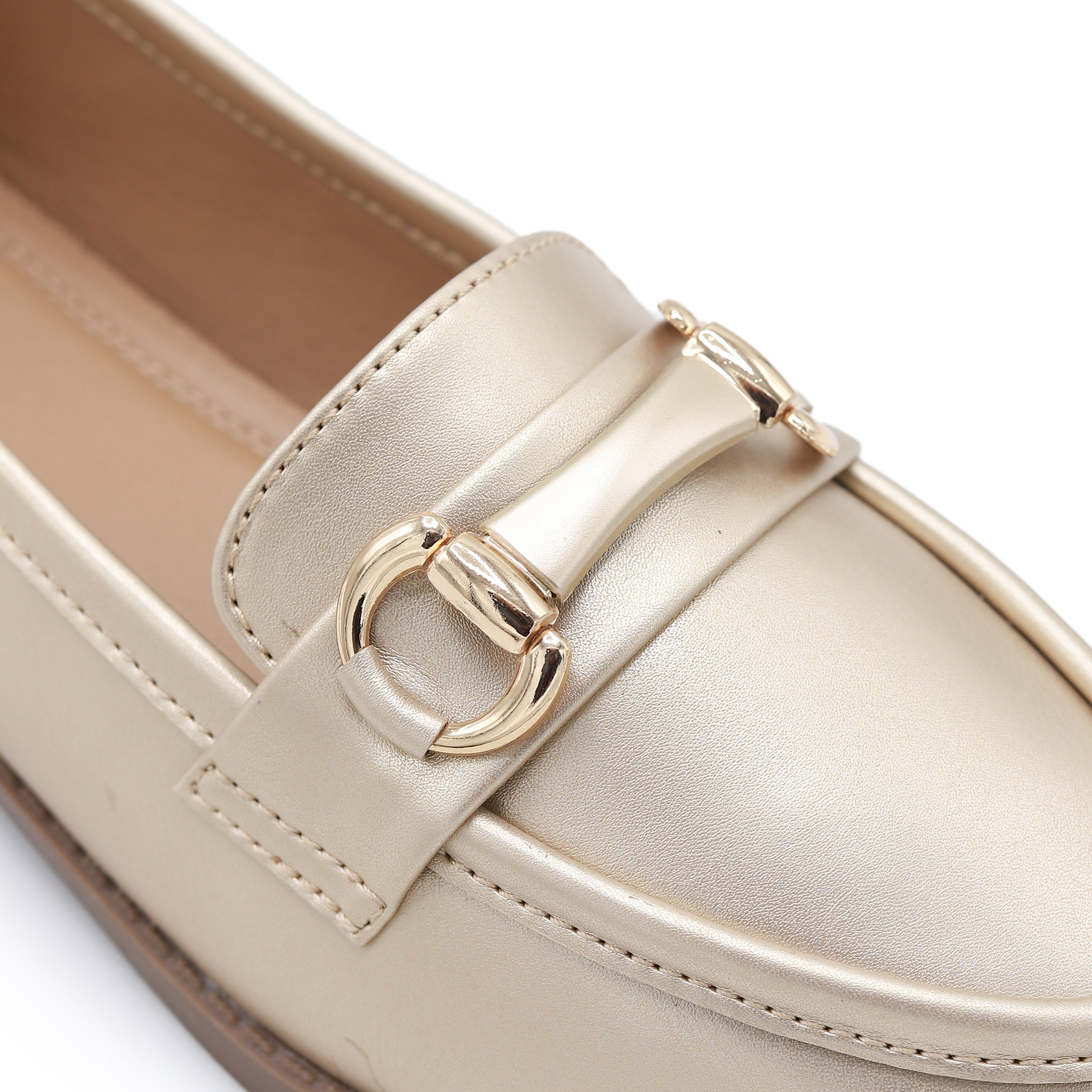 Modern Gold Buckle Loafers - 8004367