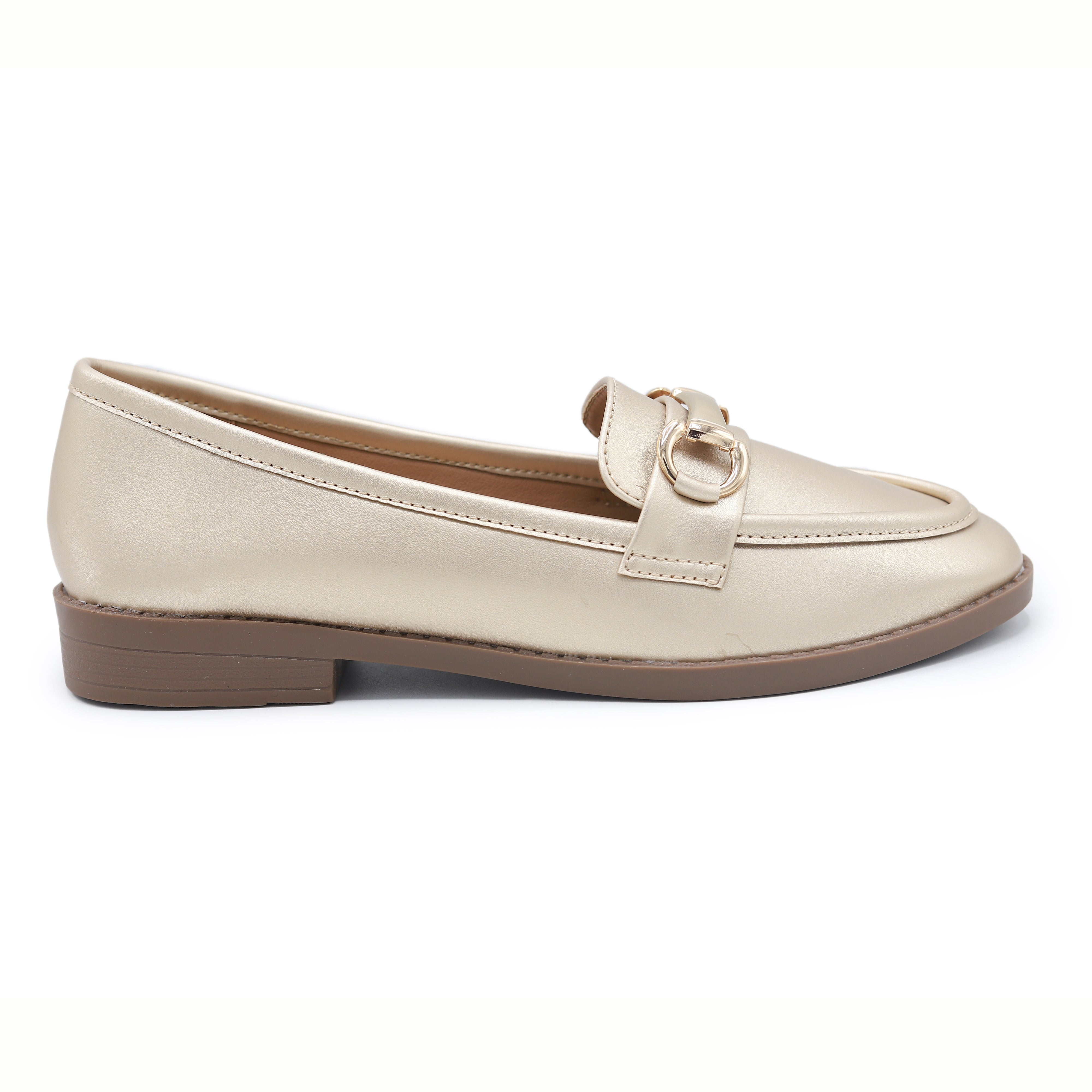 Modern Gold Buckle Loafers - 8004367