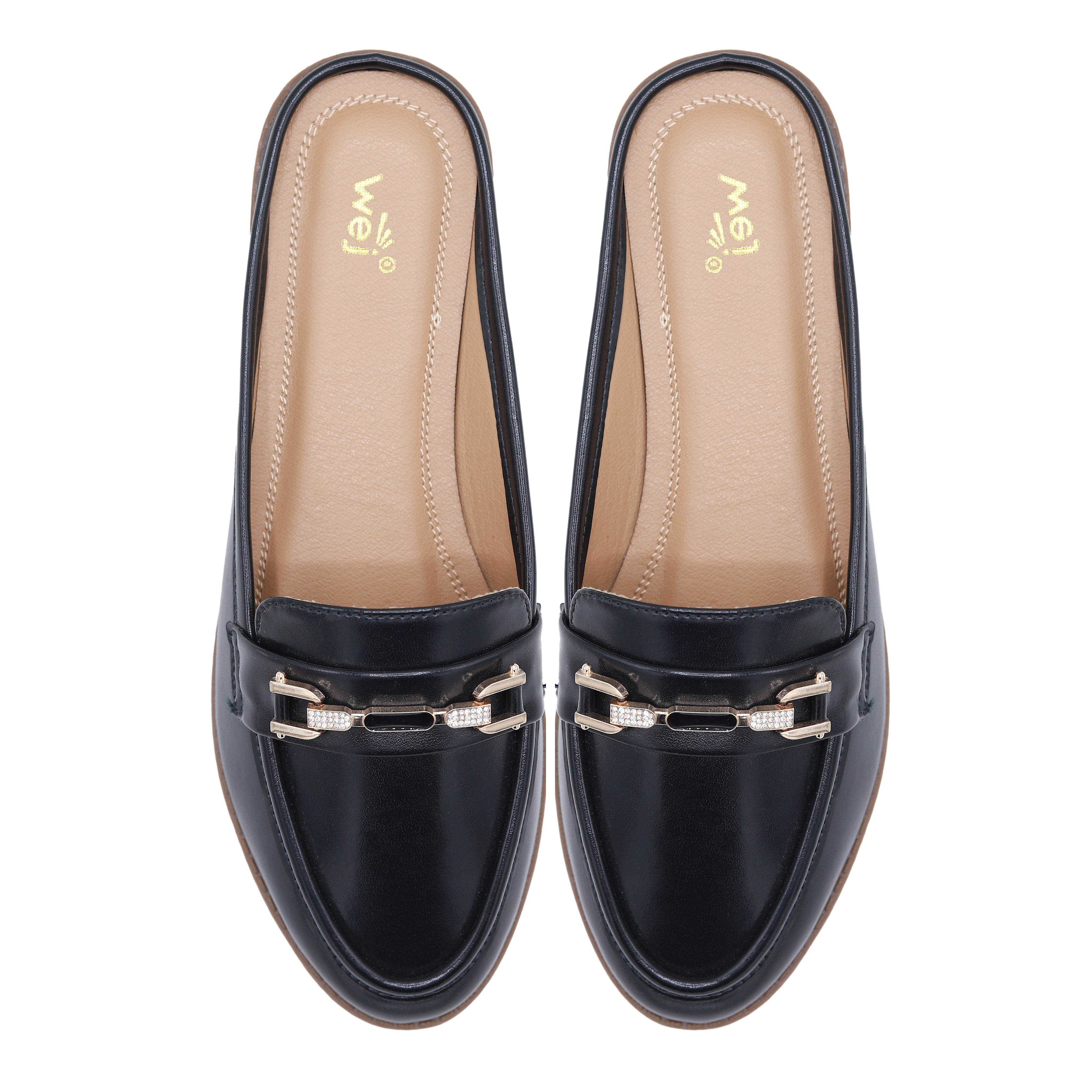Black Loafer Mules - 8007205
