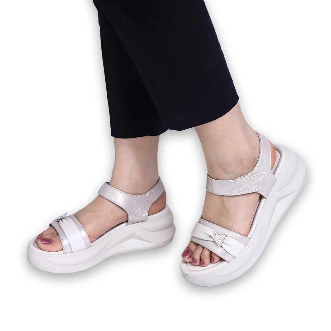 Ladies Silver Wedge Sandals / 8002281