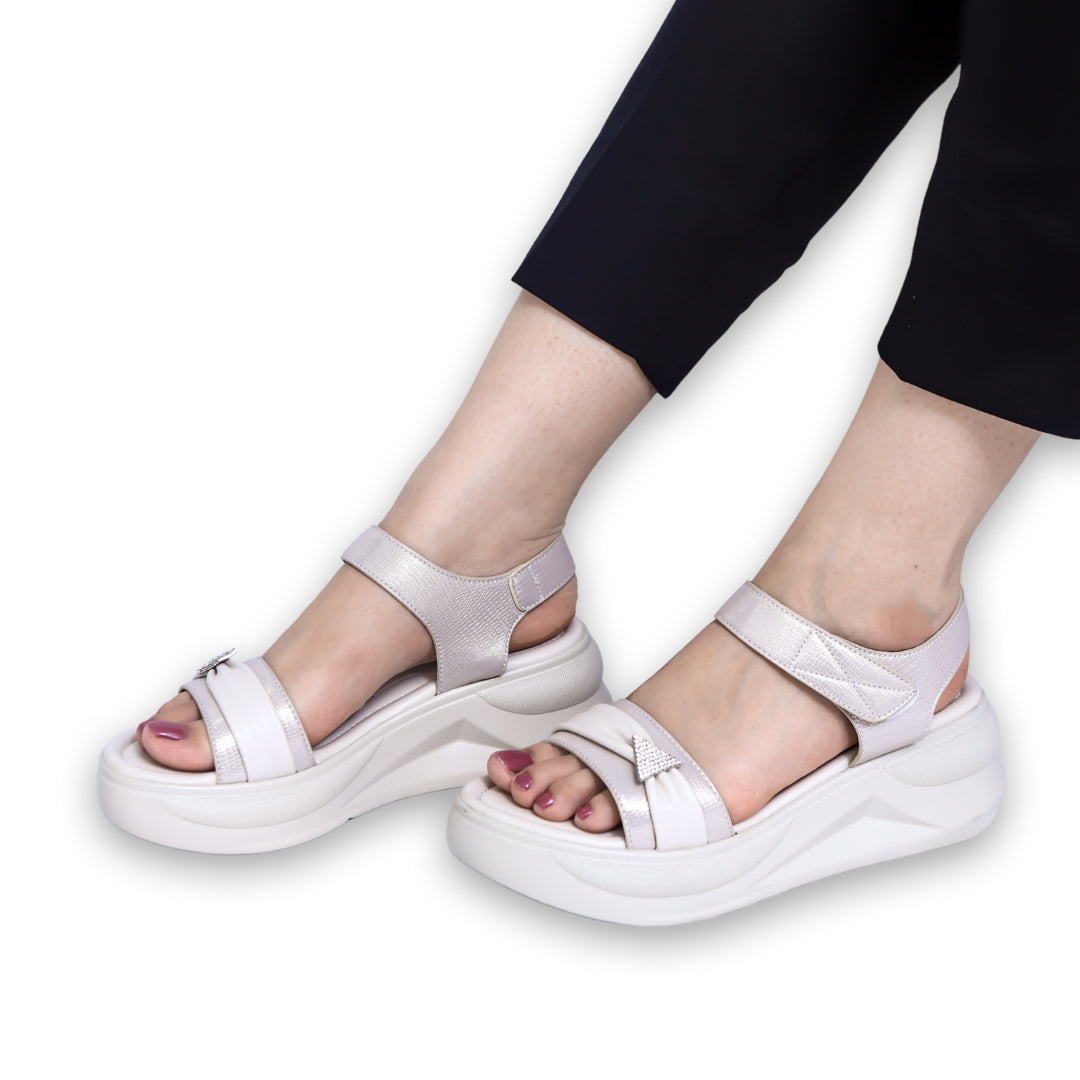 Ladies Silver Wedge Sandals / 8002281