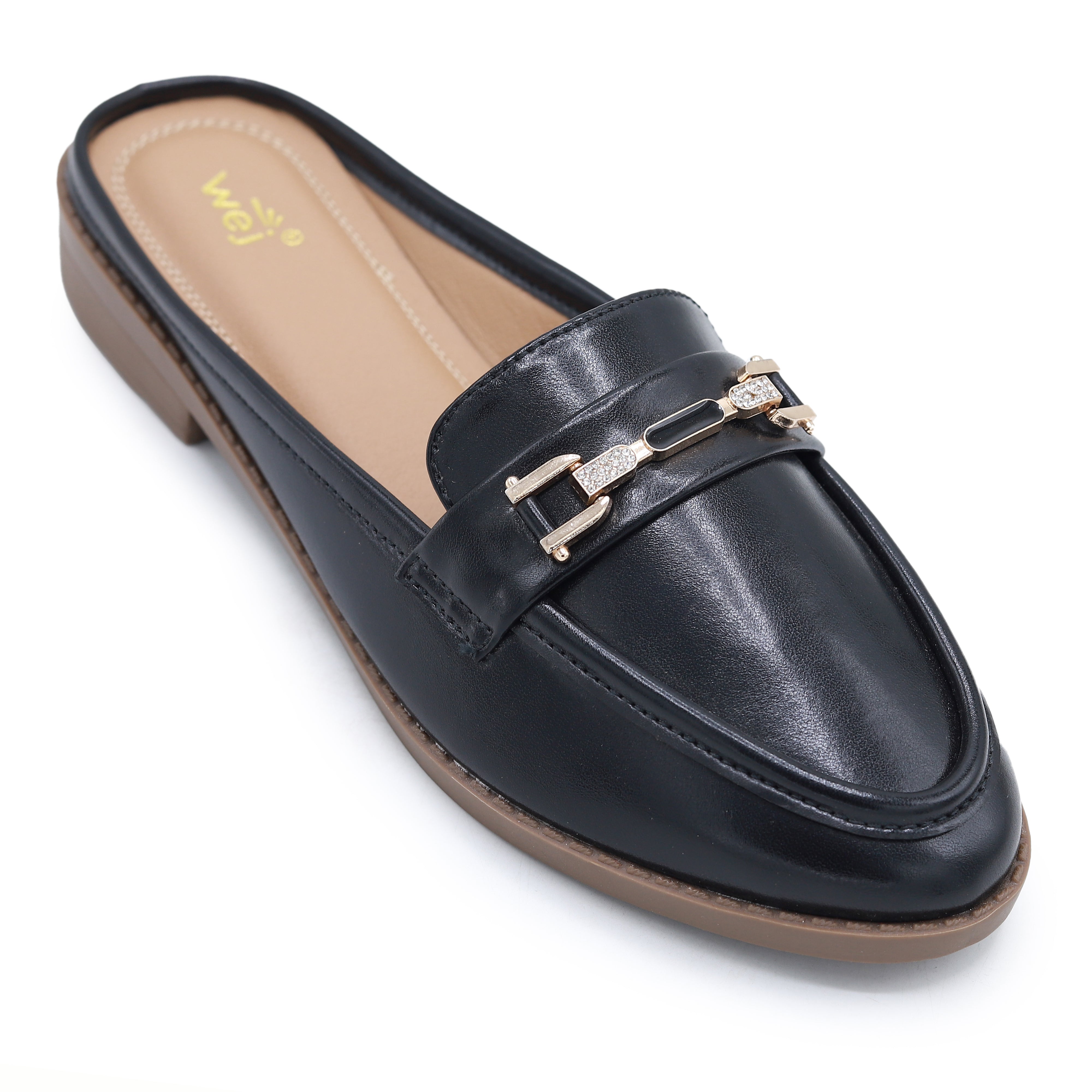 Black Loafer Mules - 8007205