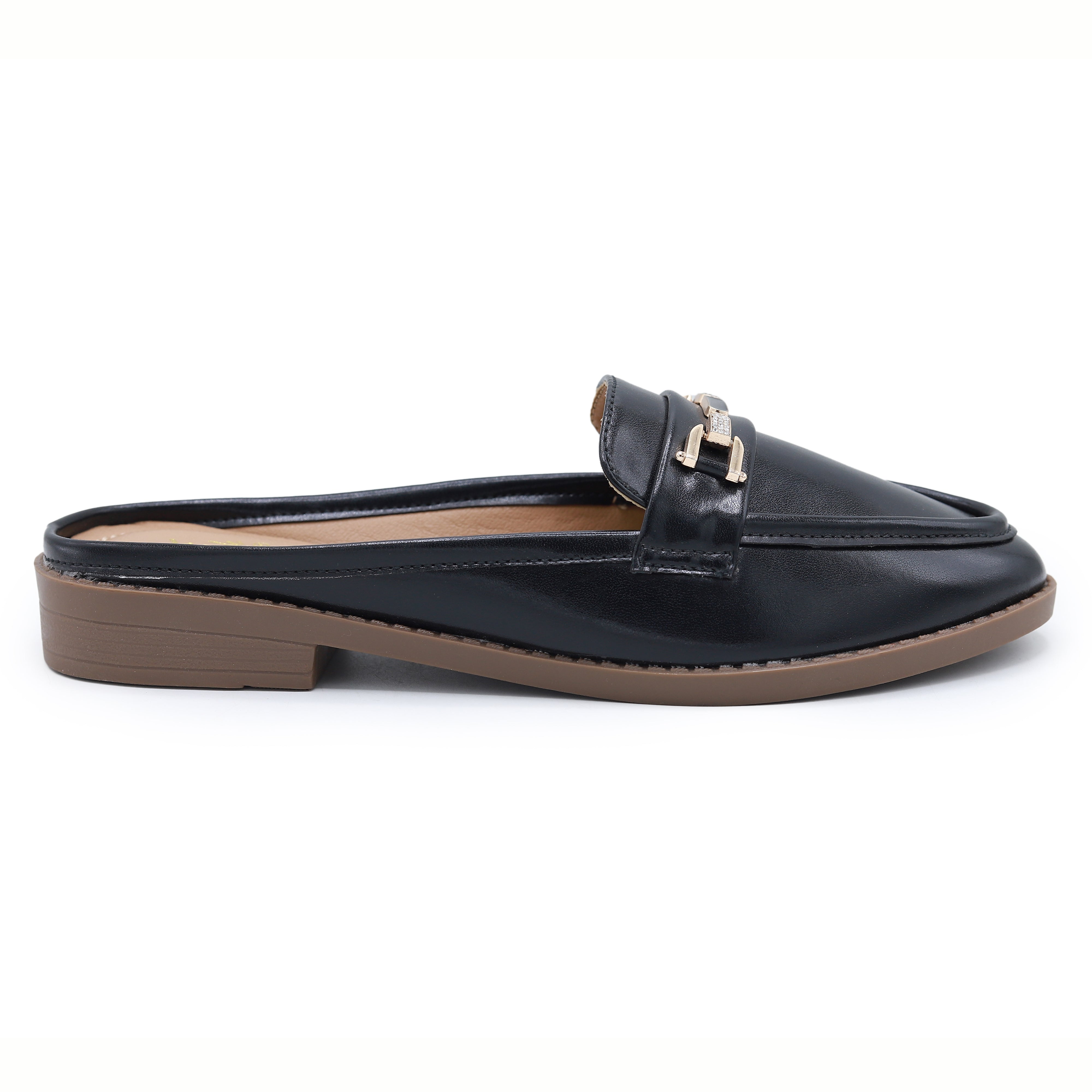 Black Loafer Mules - 8007205