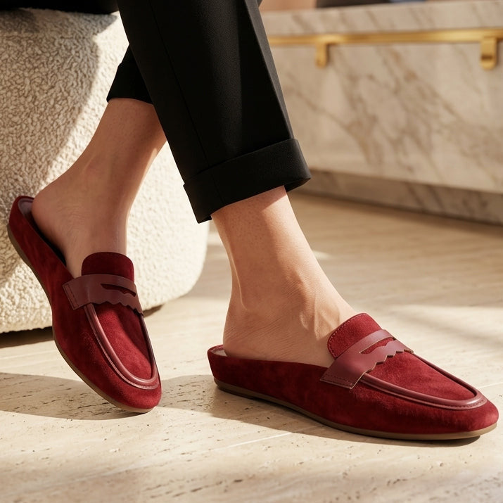 Suede Mules 8007249 Maroon