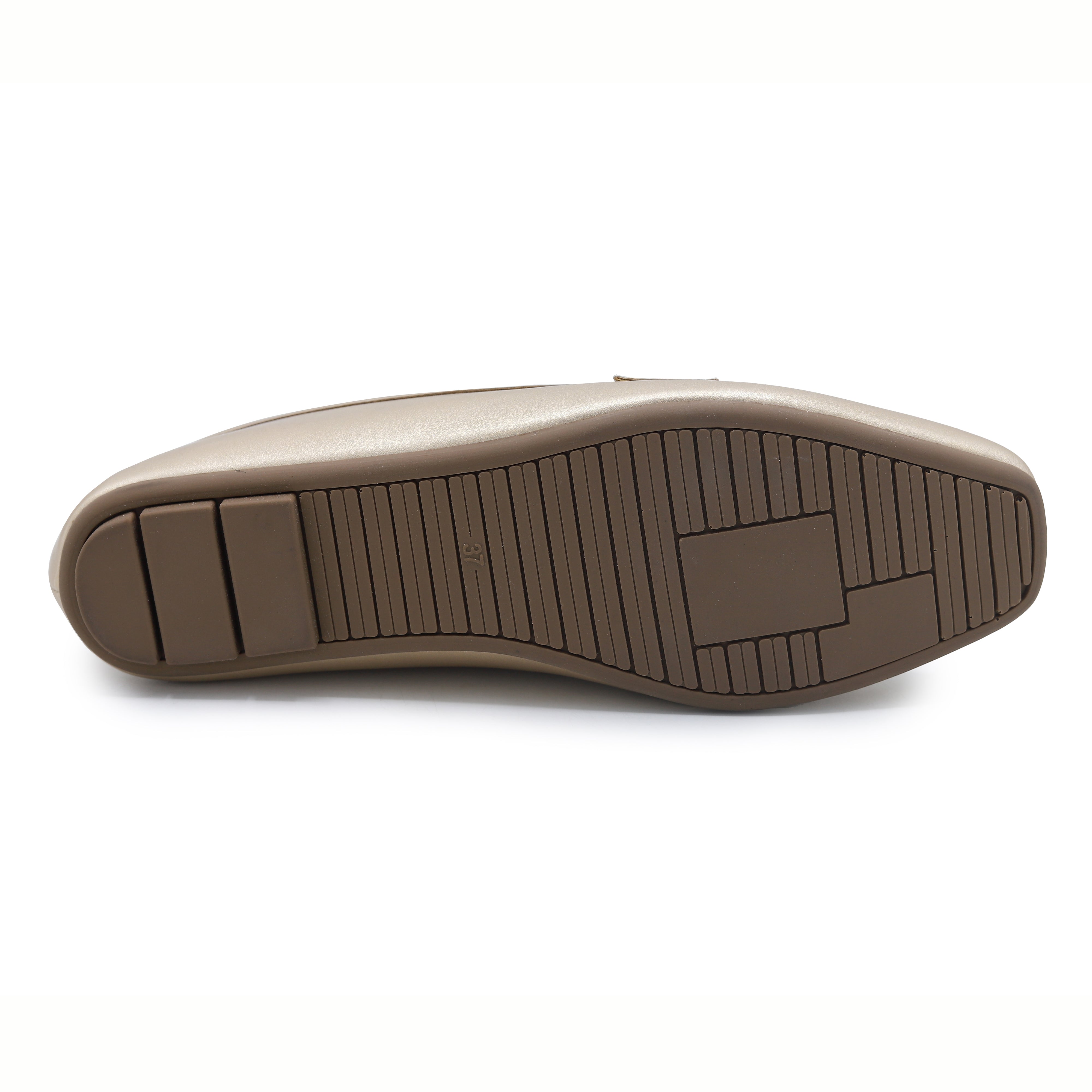 Gold ladies moccasin shoes - 8004447