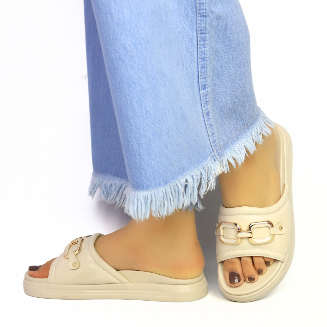 Fawn Elegant Buckle Softy Slides - 8003431