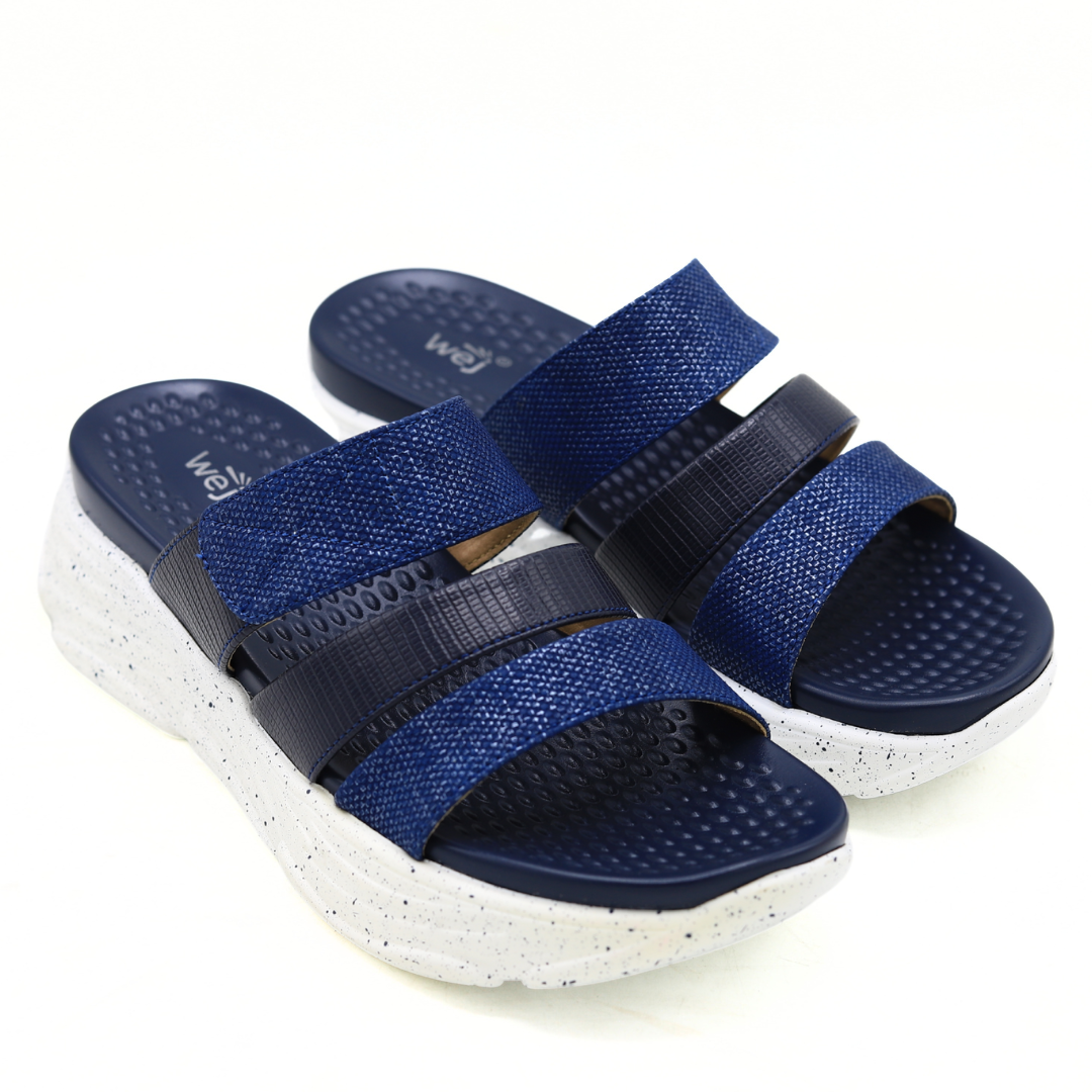 WEJ Soft Sole Ladies Slide Slippers – Navy - 8003502