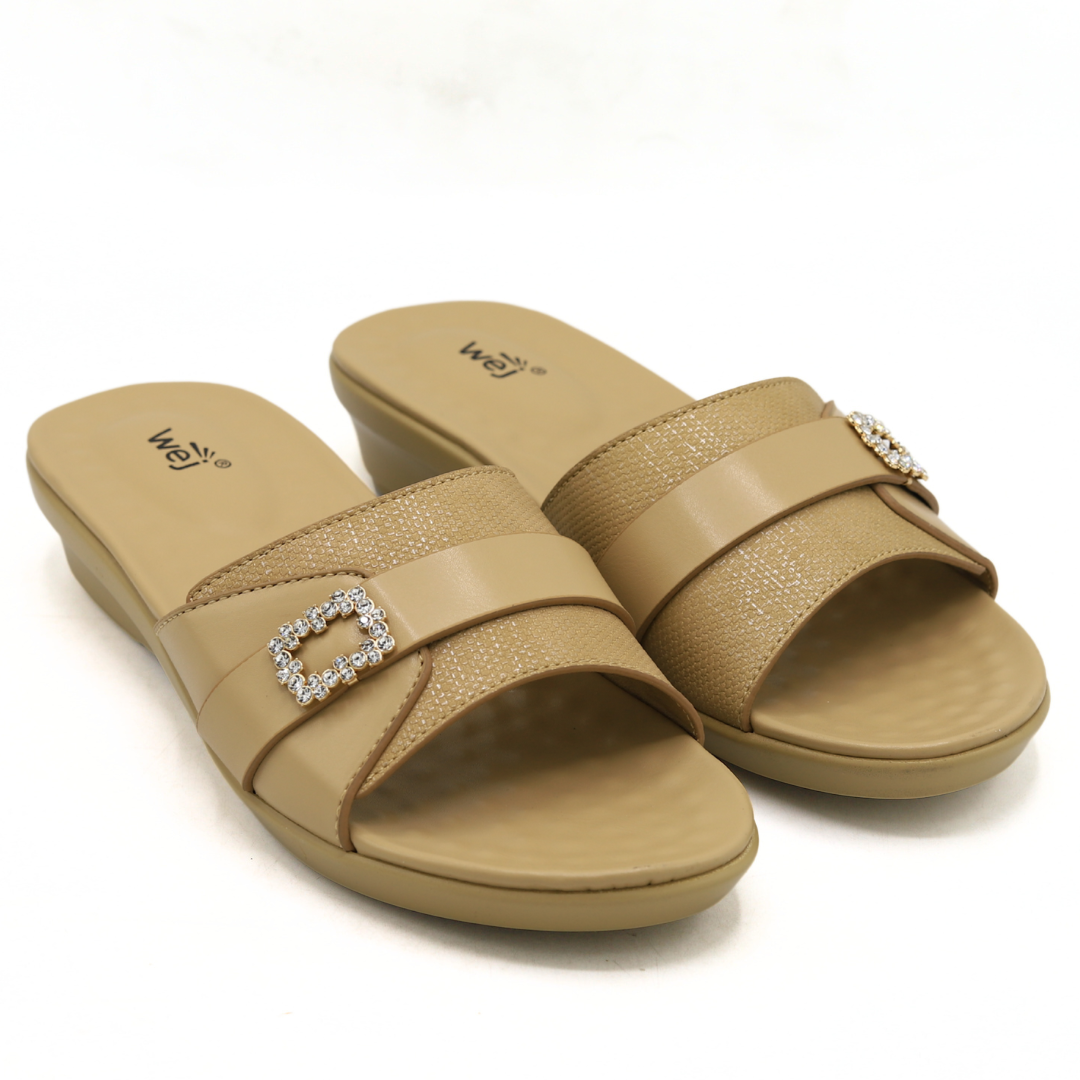 Beige Flat Slippers - 8003452