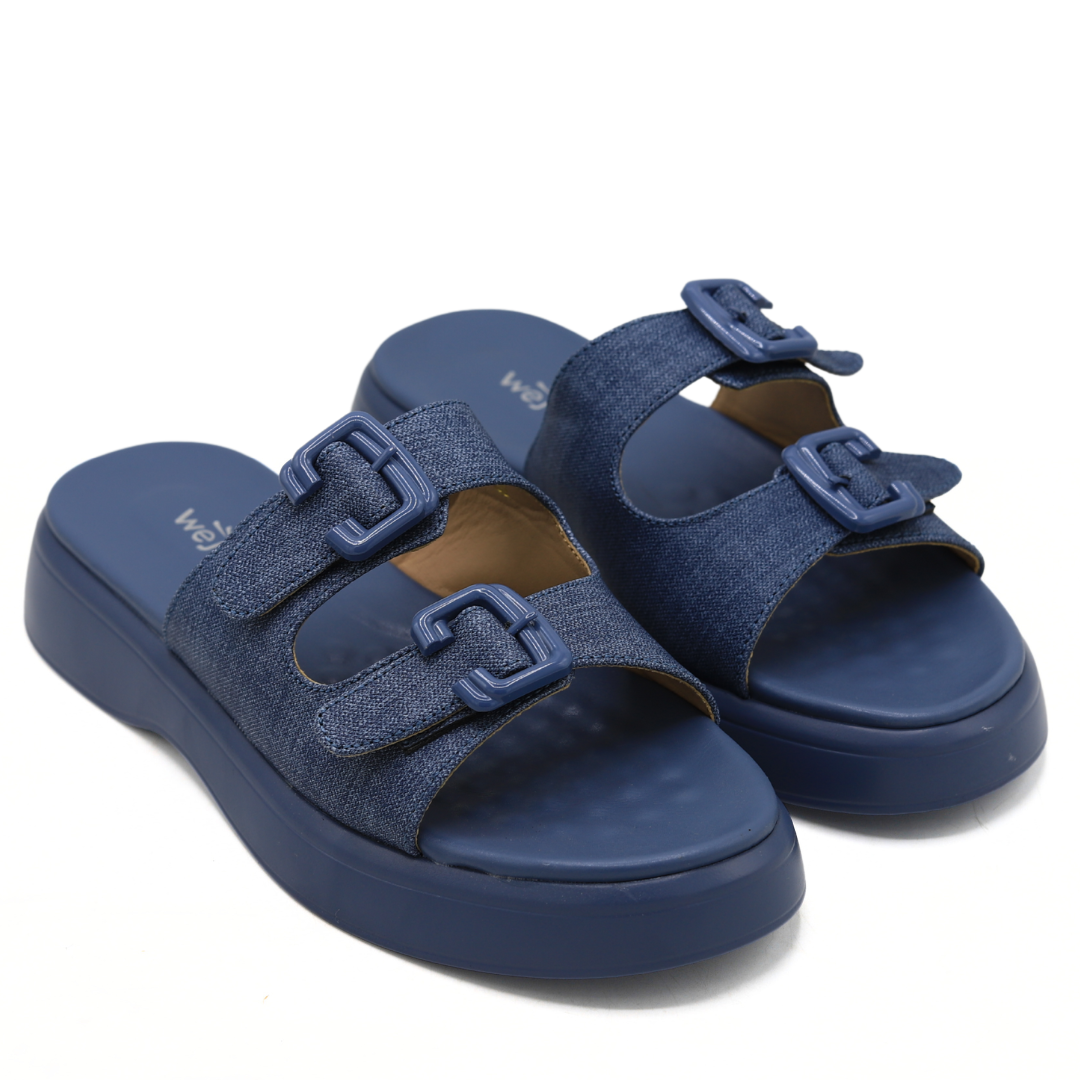 Blue Double Buckle Slides - 8003498
