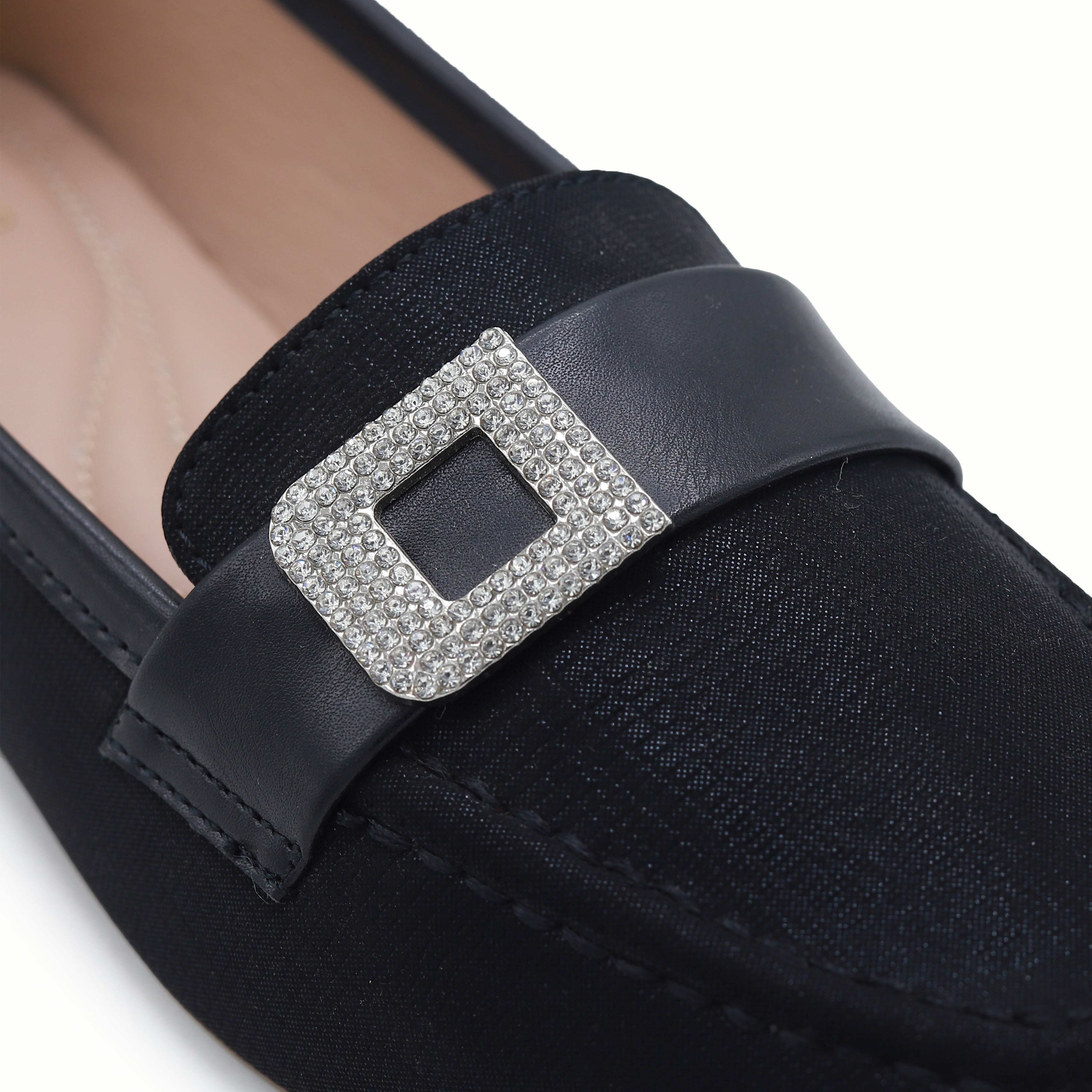 Black Ladies Moccasin Shoes - 8004414