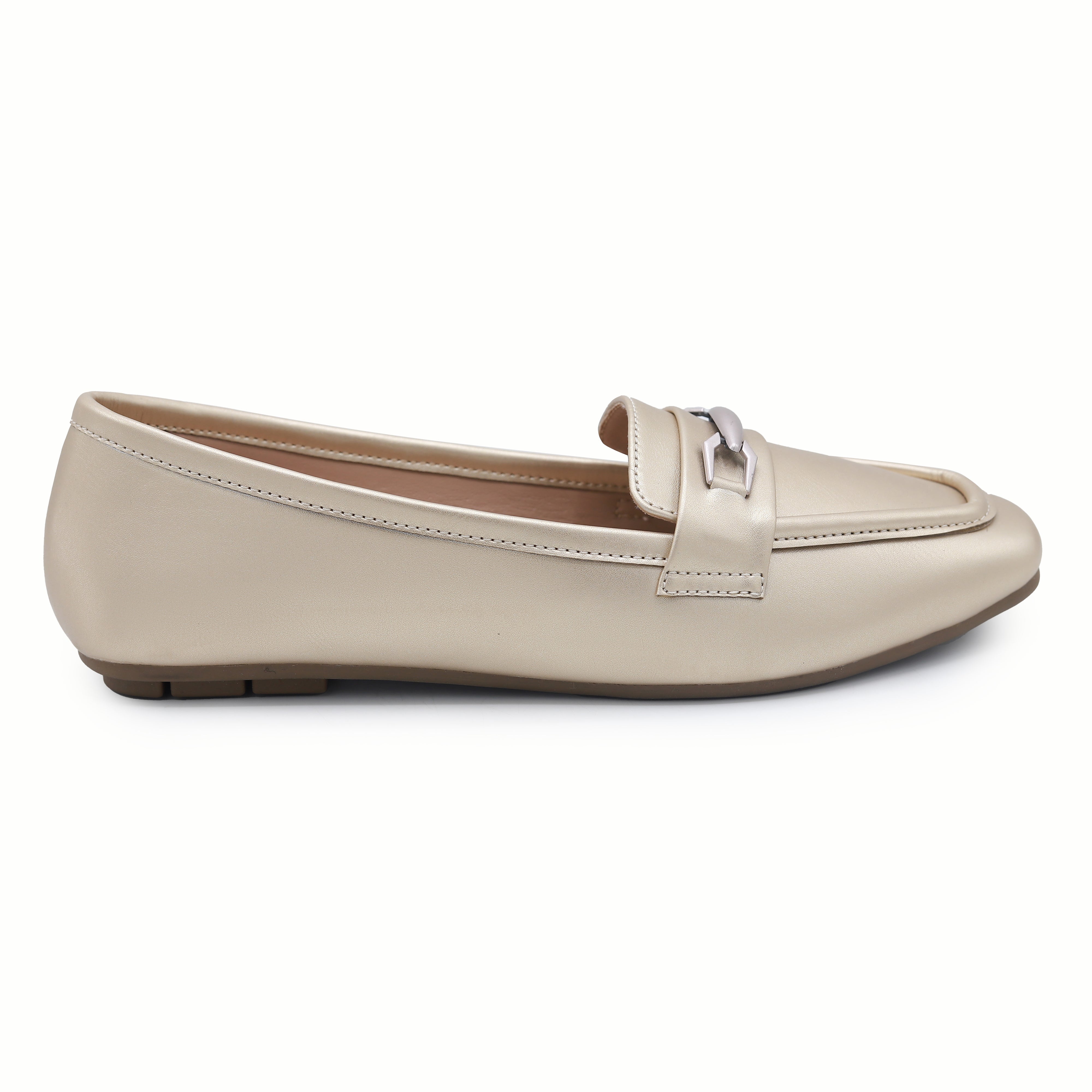 Gold ladies moccasin shoes - 8004447