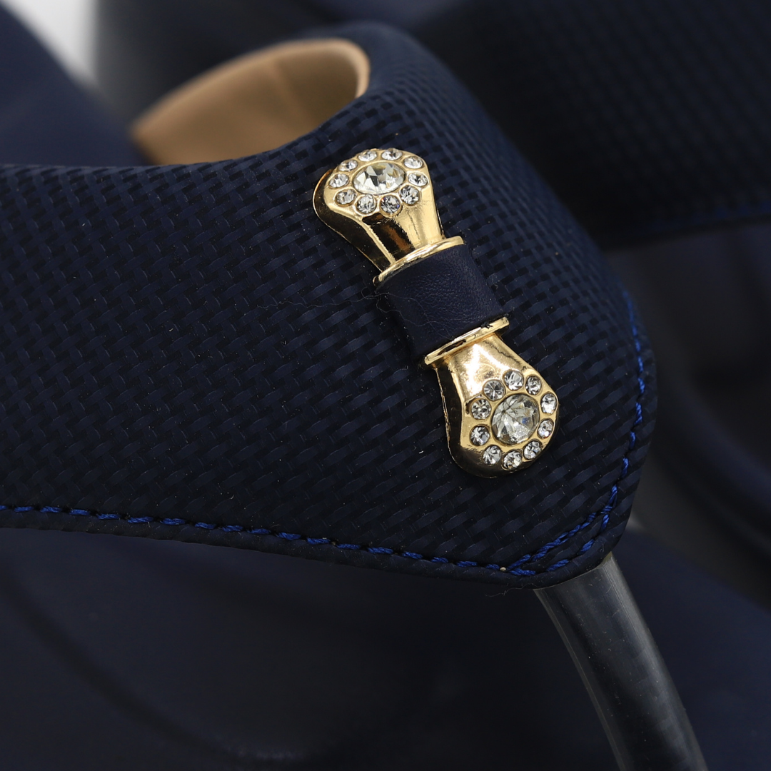 Navy Casual Leather Flip-Flops - 800194