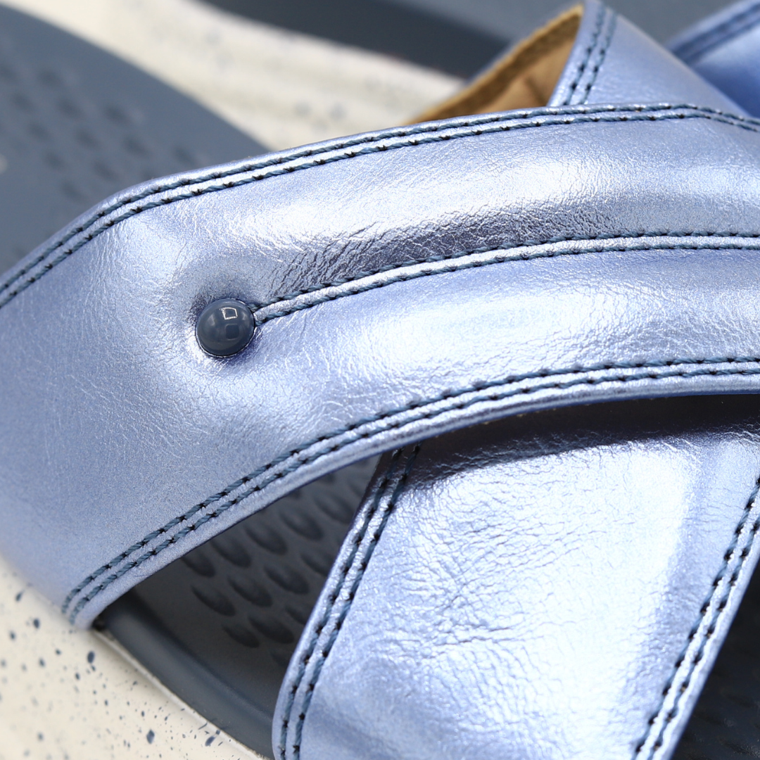 Women’s Blue Criss Cross Slippers - 8003505