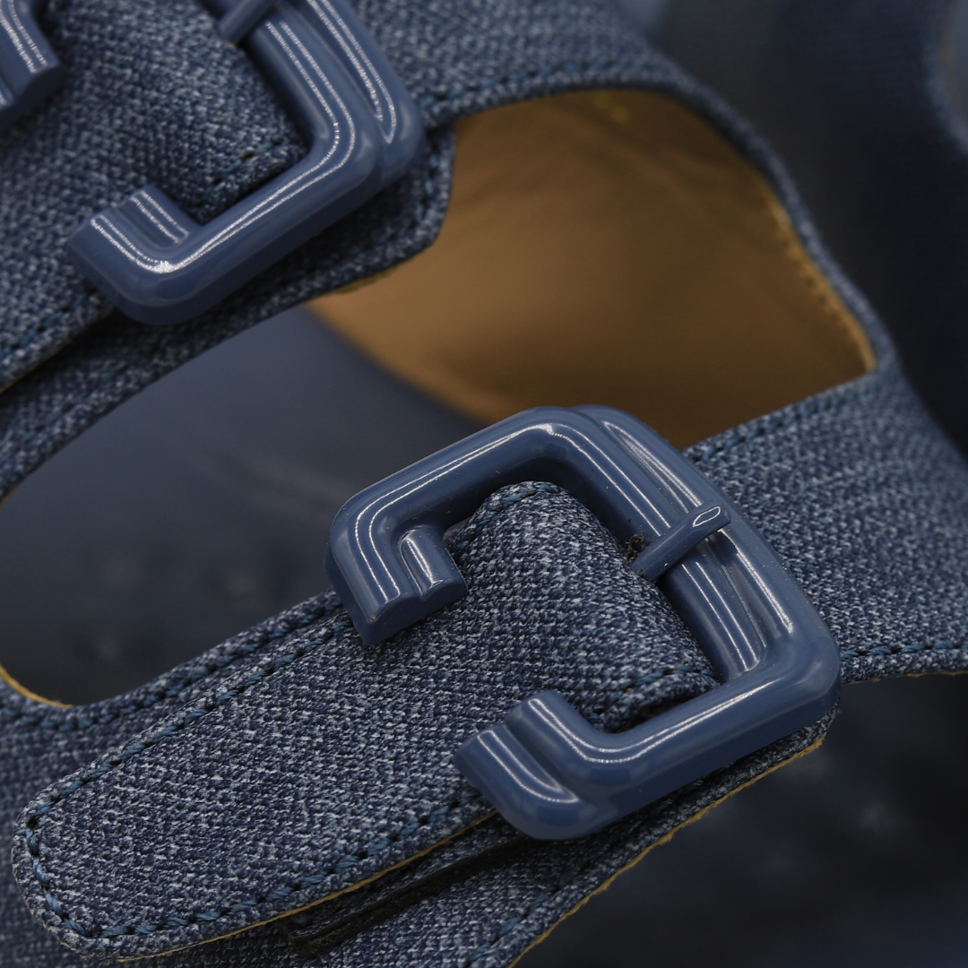 Blue Double Buckle Slides - 8003498