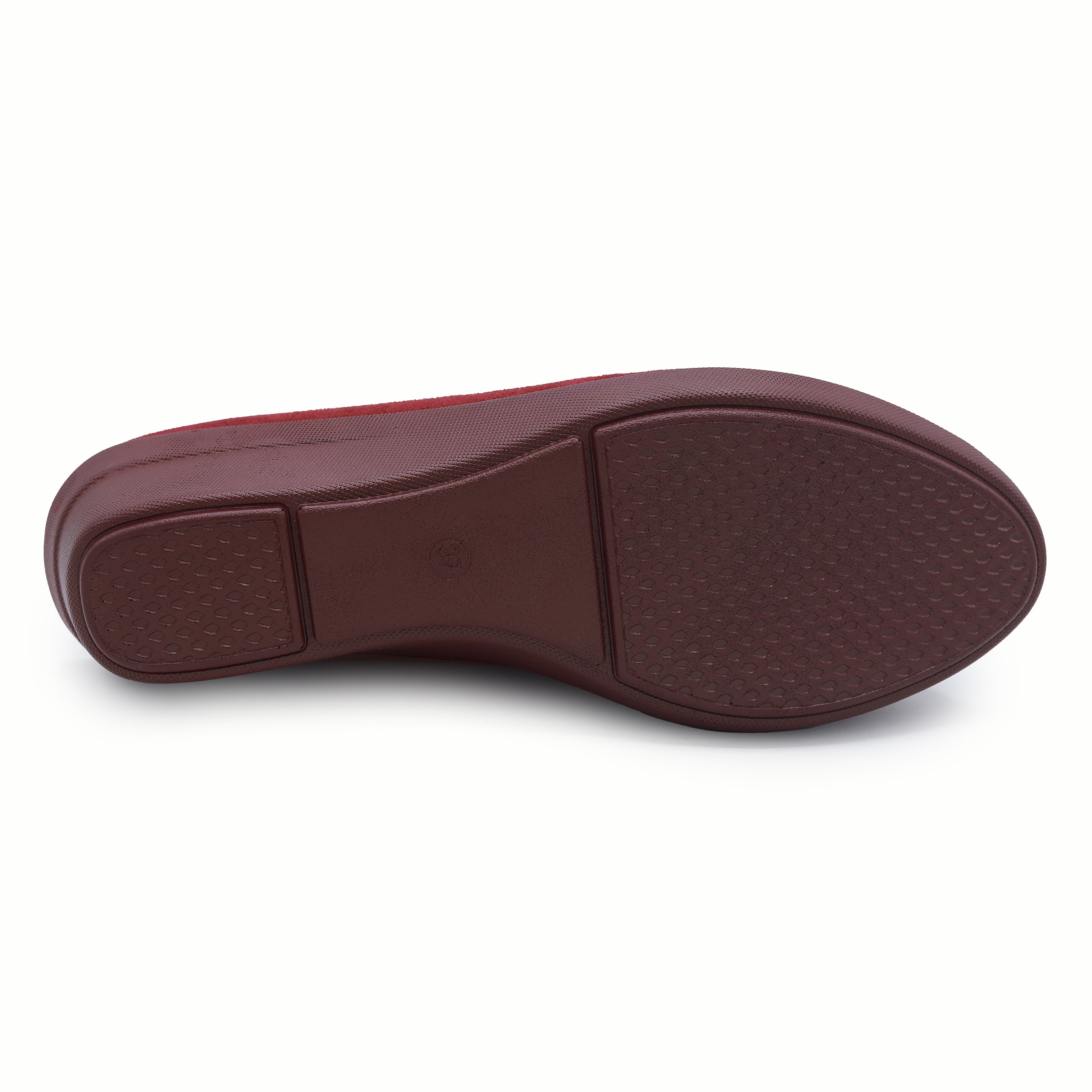 Maroon Wedge Peep Toe Shoes - 8007231