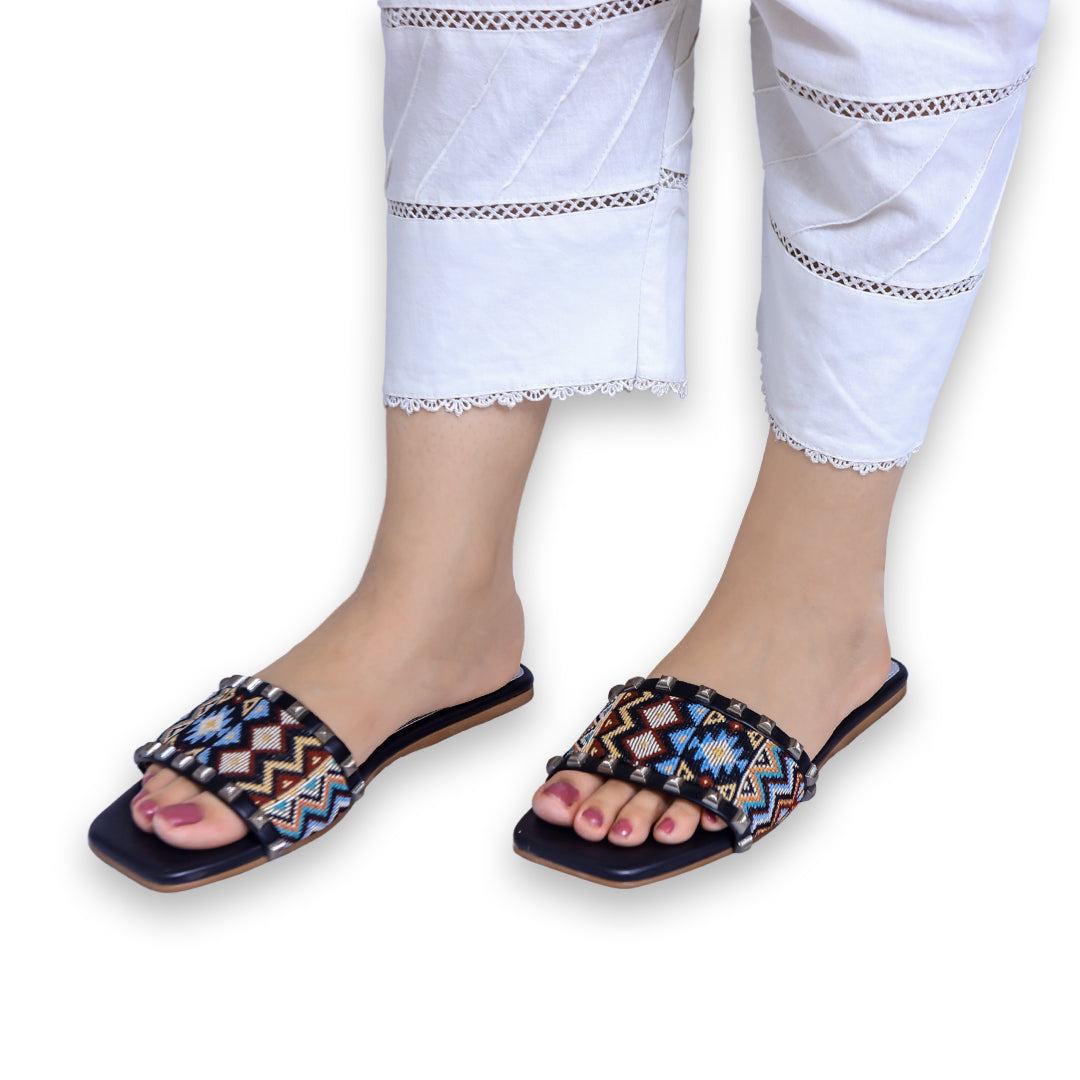 Black Flat Slides - 8003403