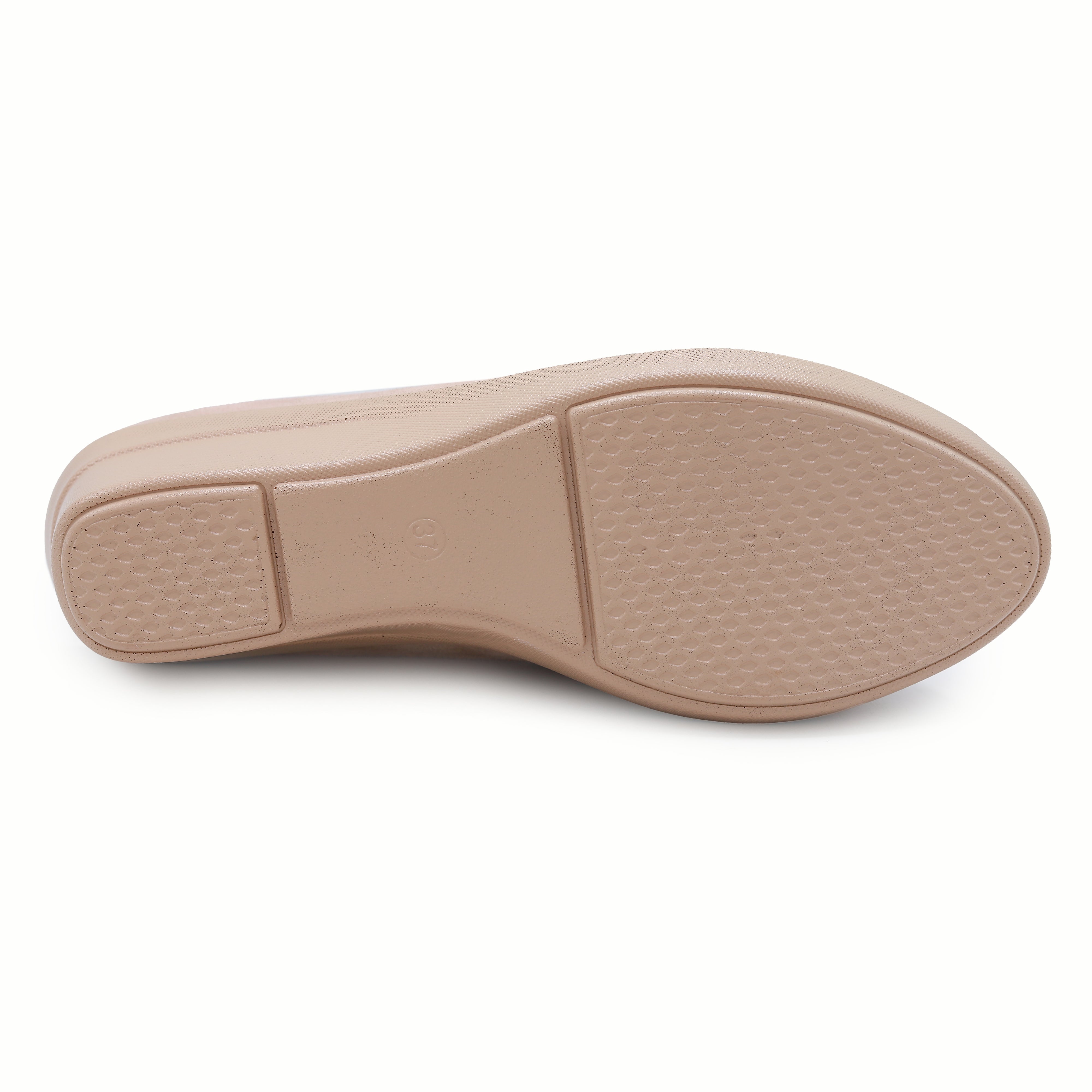 Beige Wedge Peep Toe Shoes - 8007231
