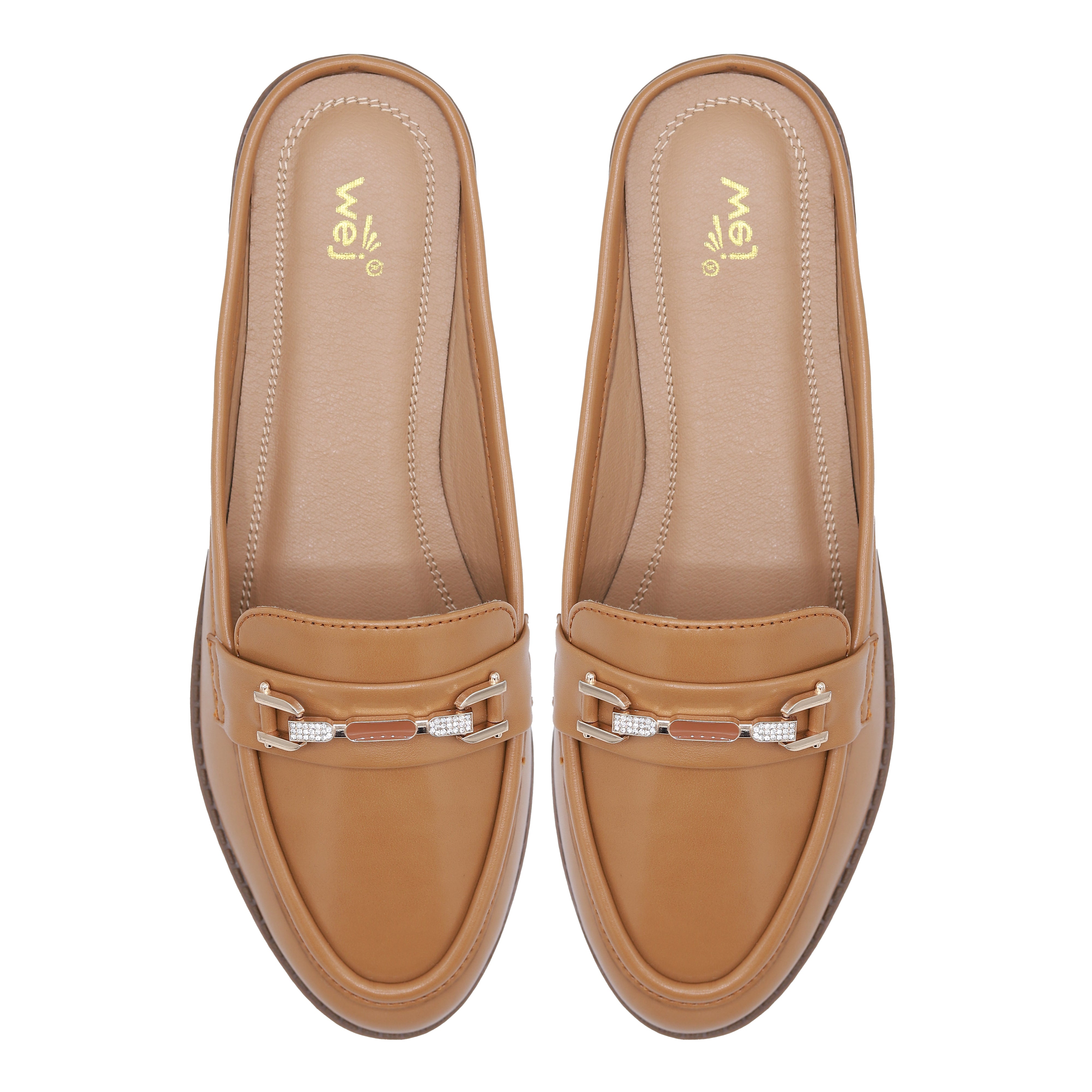 Tan Loafer Mules - 8007205