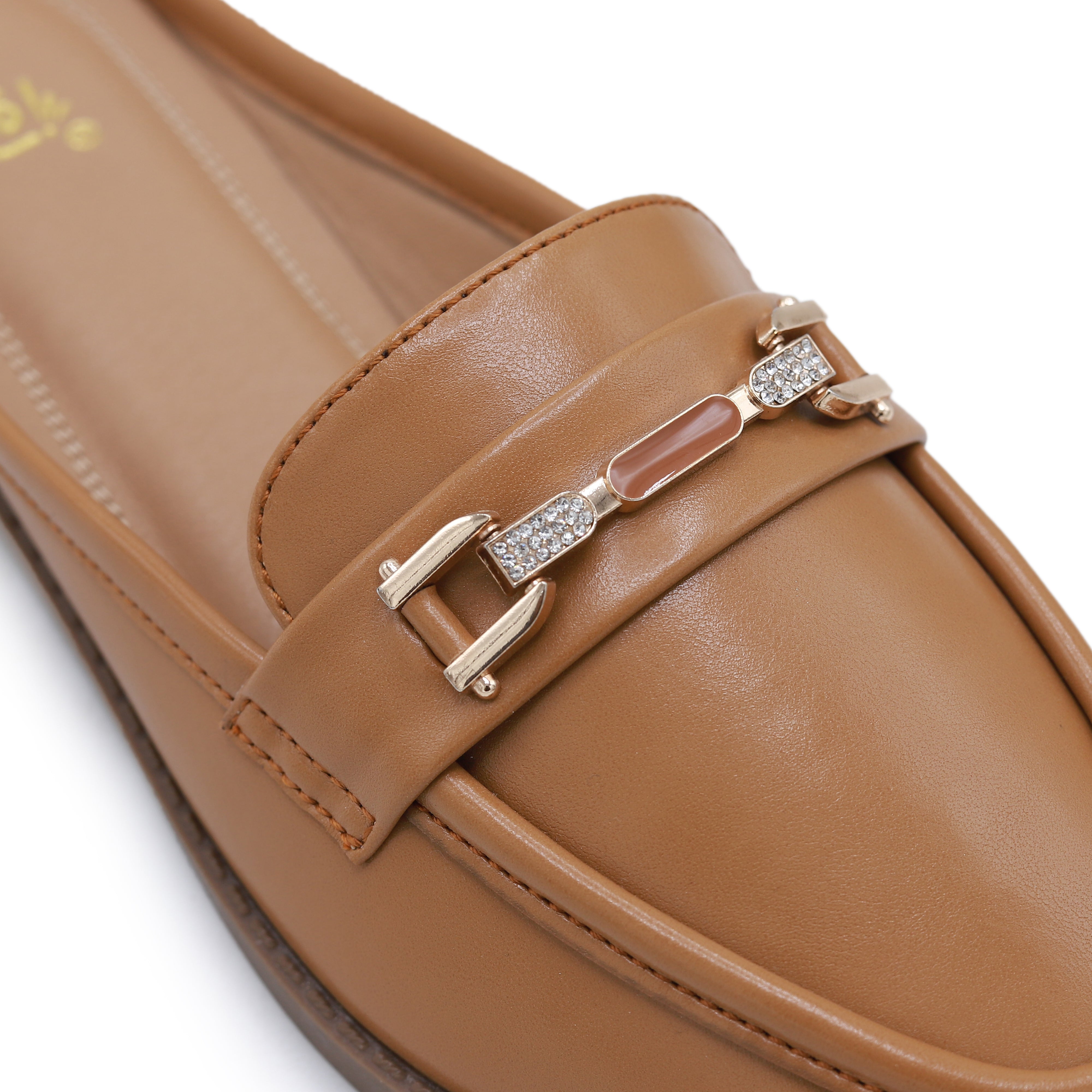 Tan Loafer Mules - 8007205