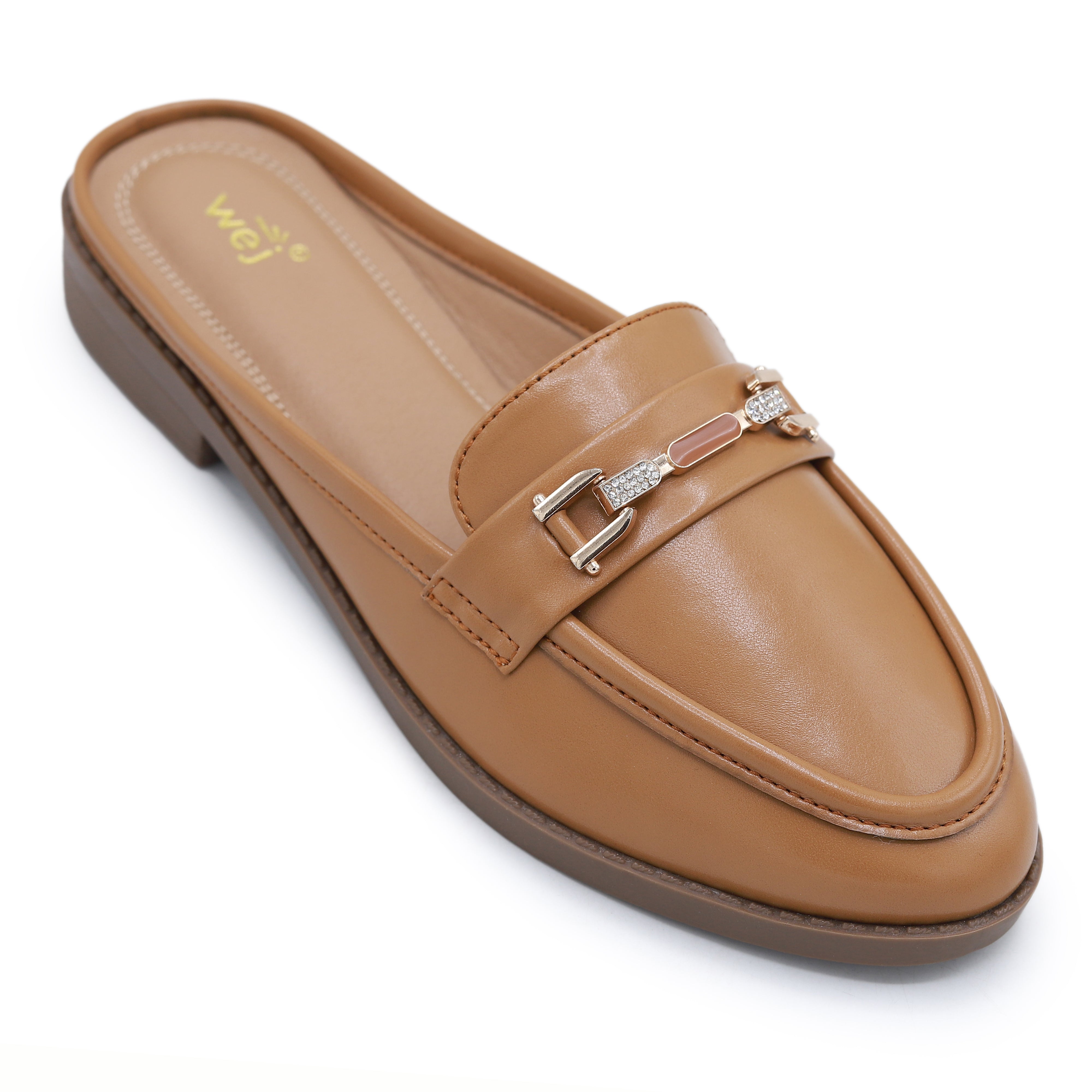 Tan Loafer Mules - 8007205