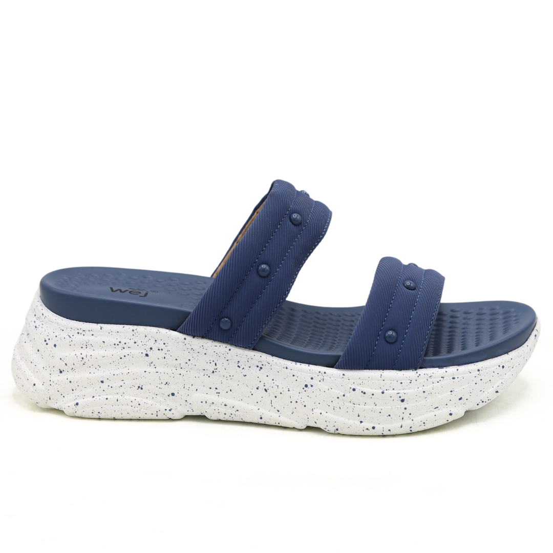 WEJ Soft Sole Ladies Slide Slippers – Blue 8003503