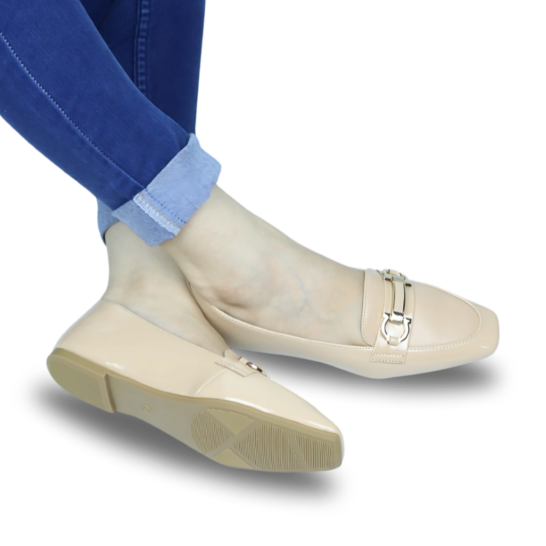 Beige Nude Slip-On Loafers / 8006212