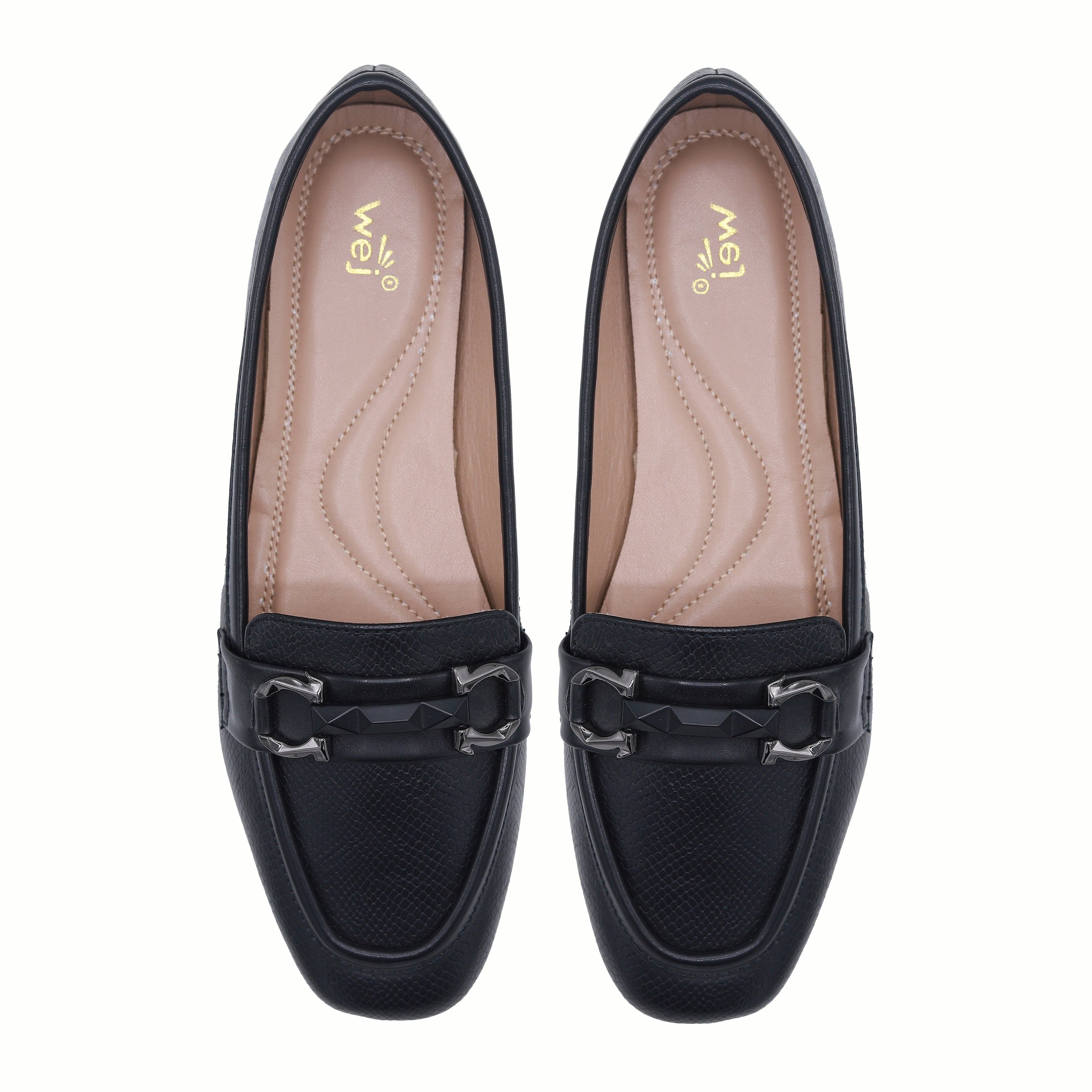 Women's Black Loafers - 8004419
