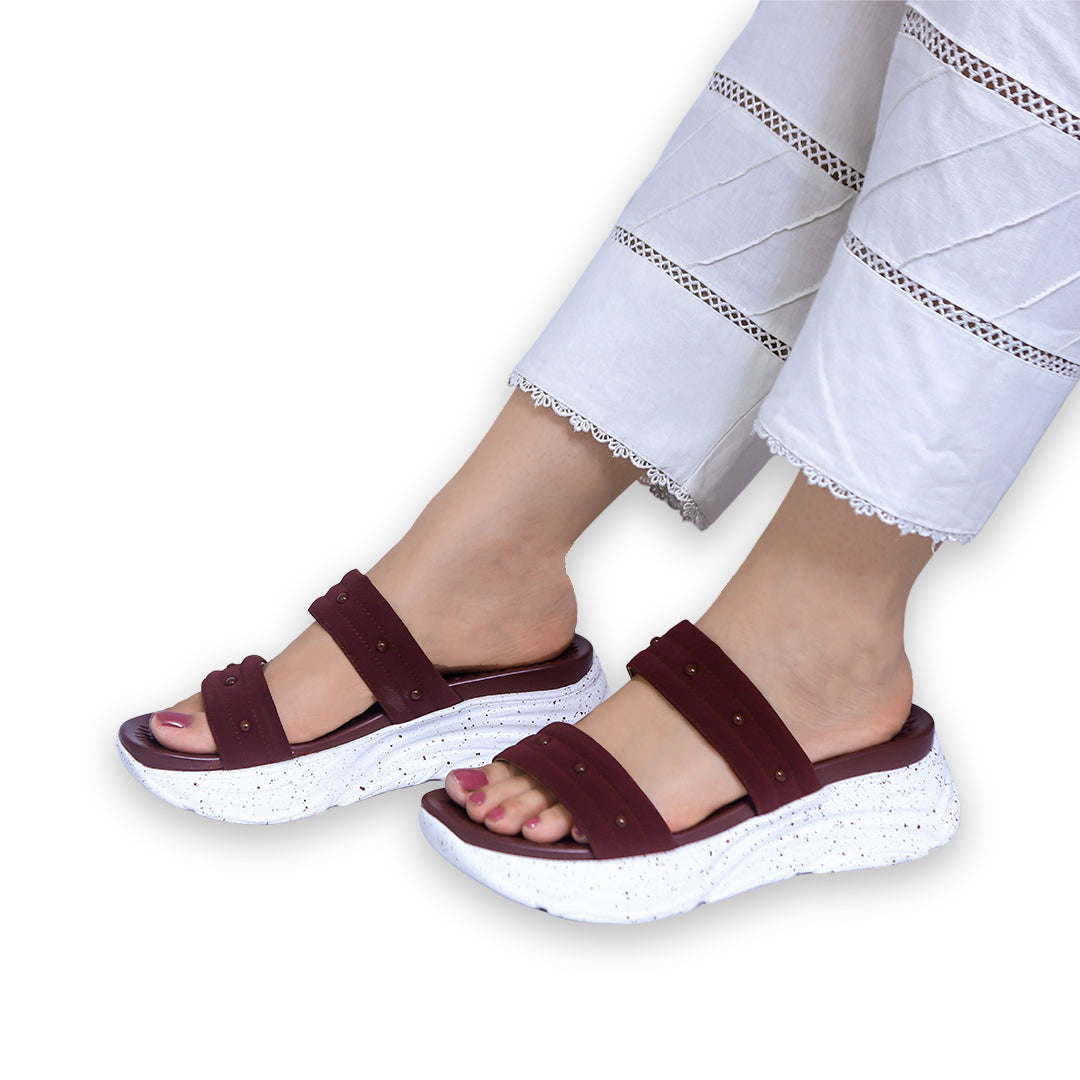 Maroon Double Strap Slippers – 8003503