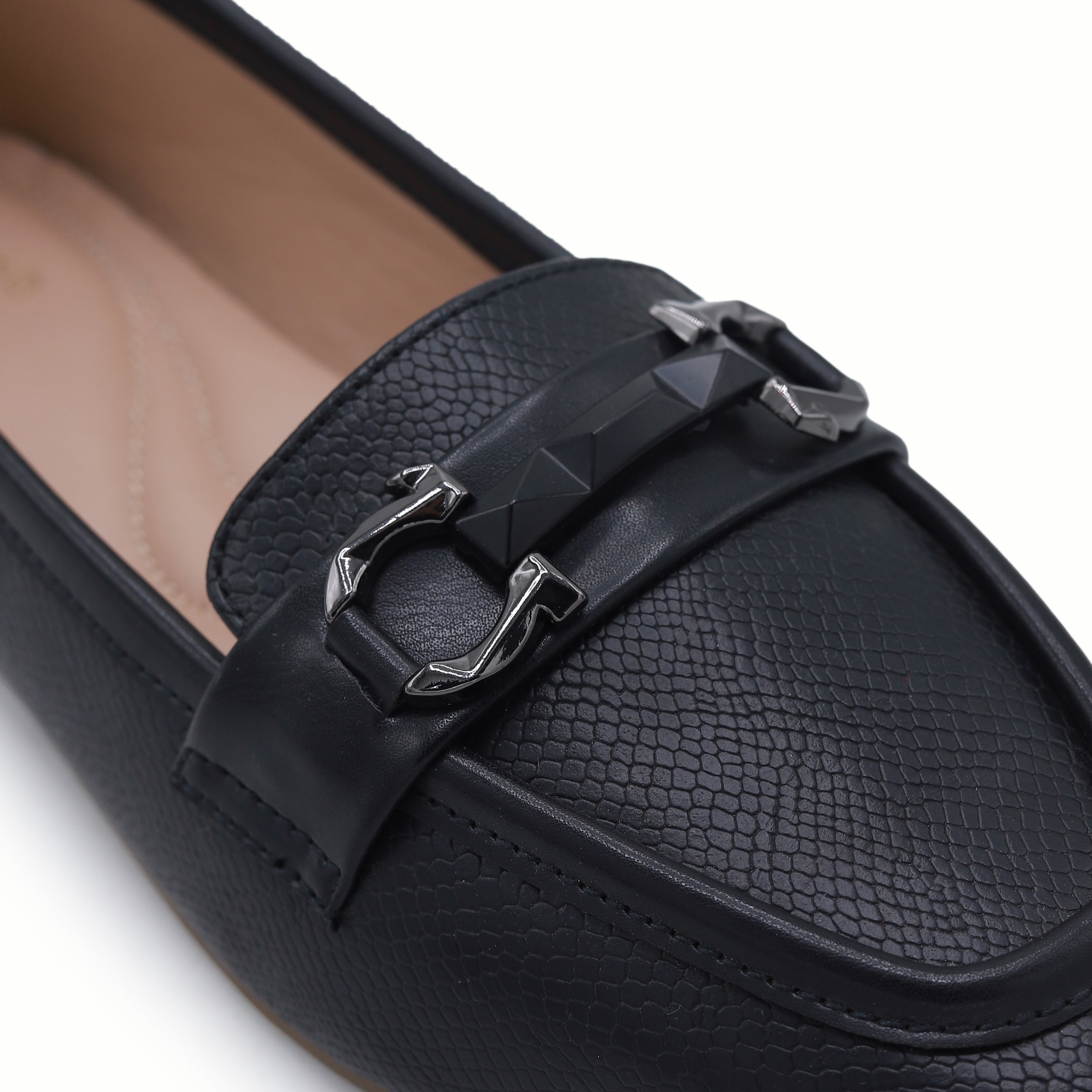 Women's Black Loafers - 8004419
