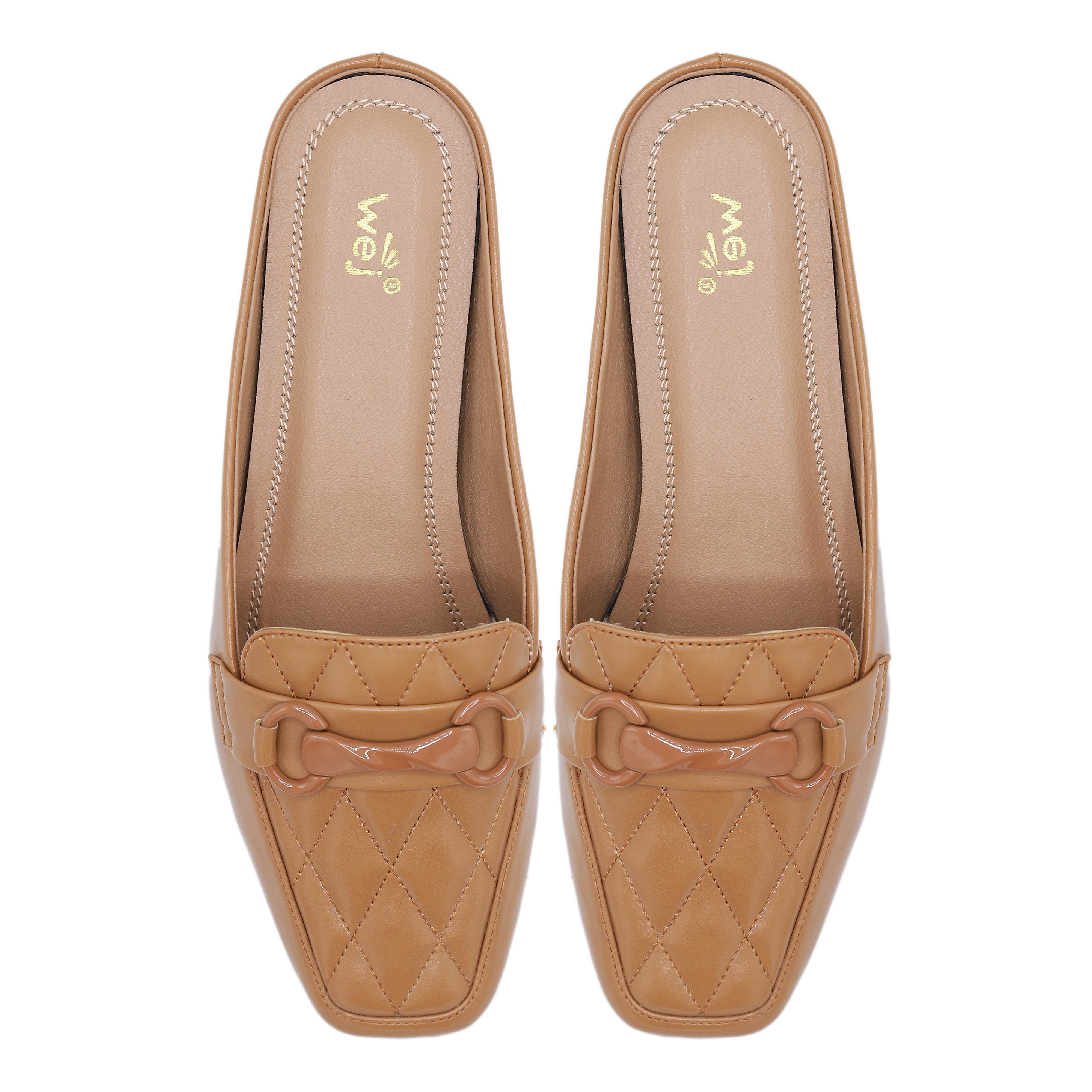 Tan Loafer Mules - 8004340
