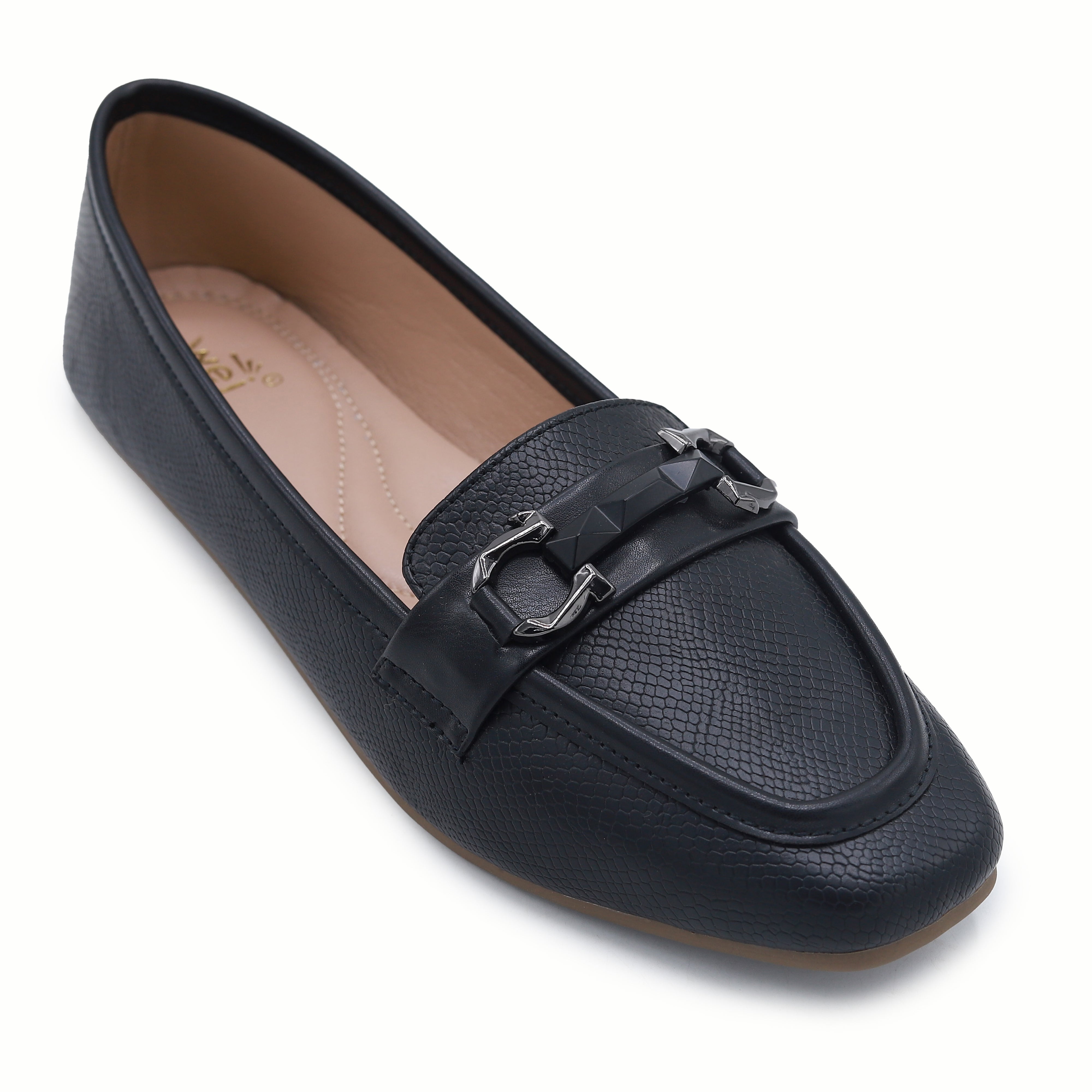 Women's Black Loafers - 8004419
