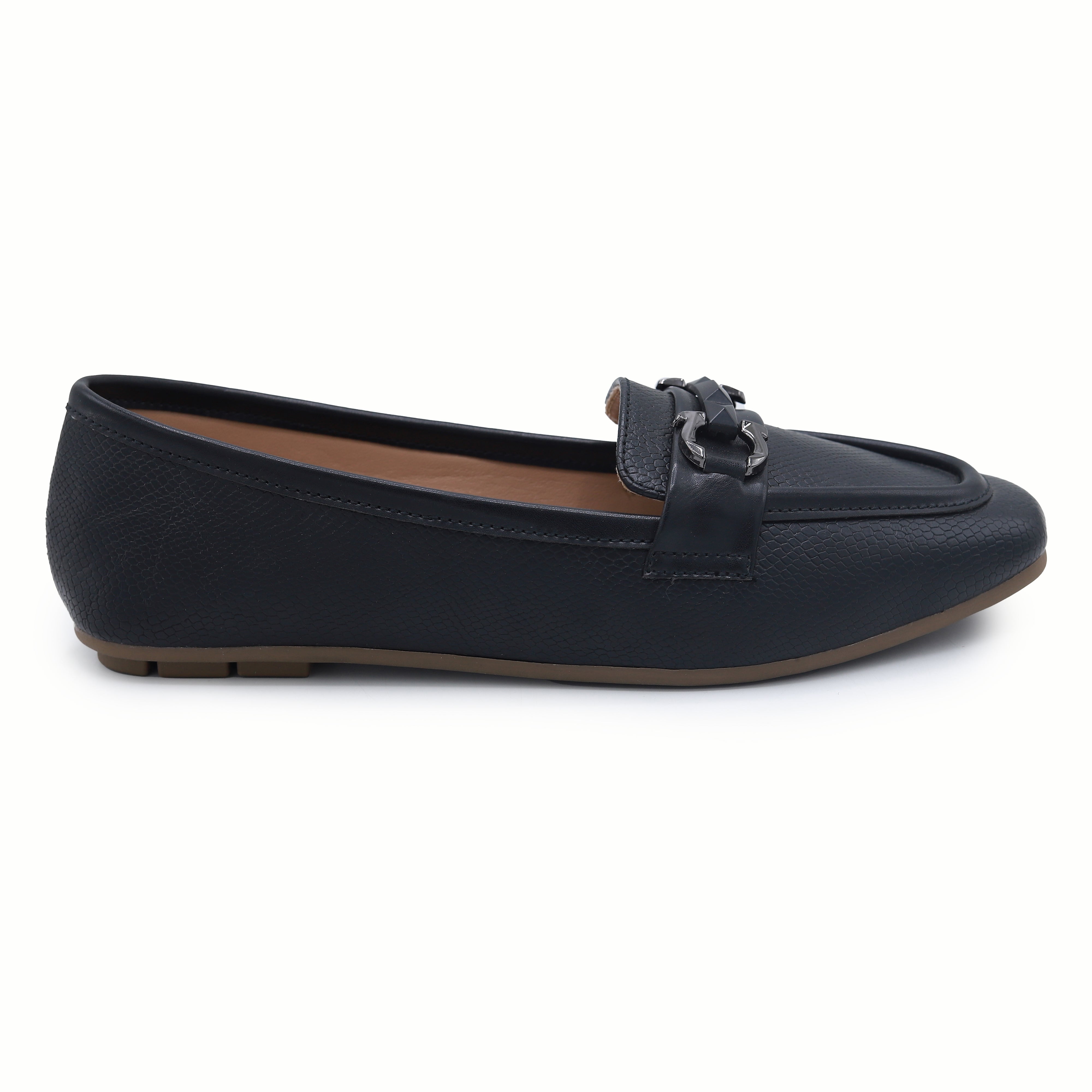Women's Black Loafers - 8004419