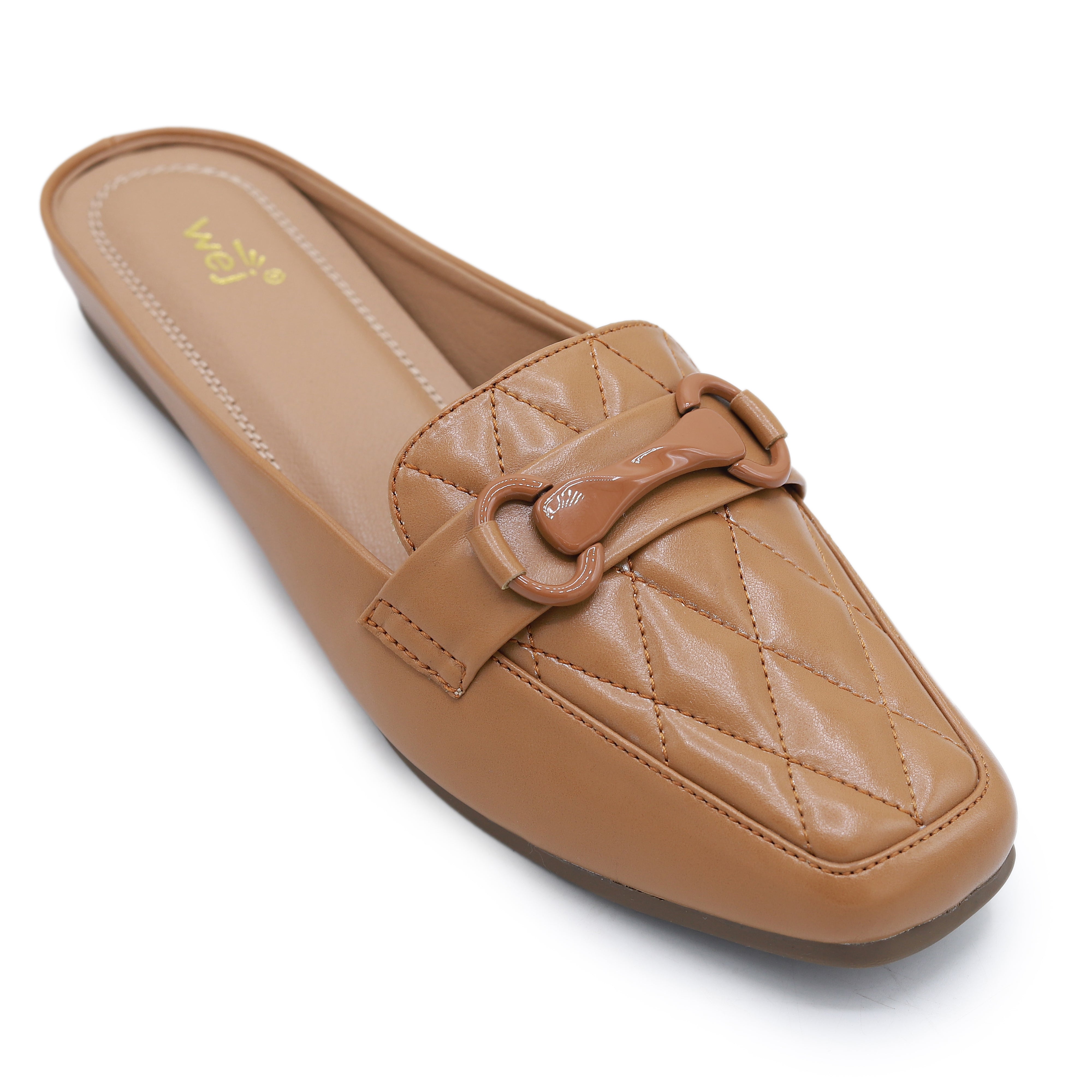 Tan Loafer Mules - 8004340