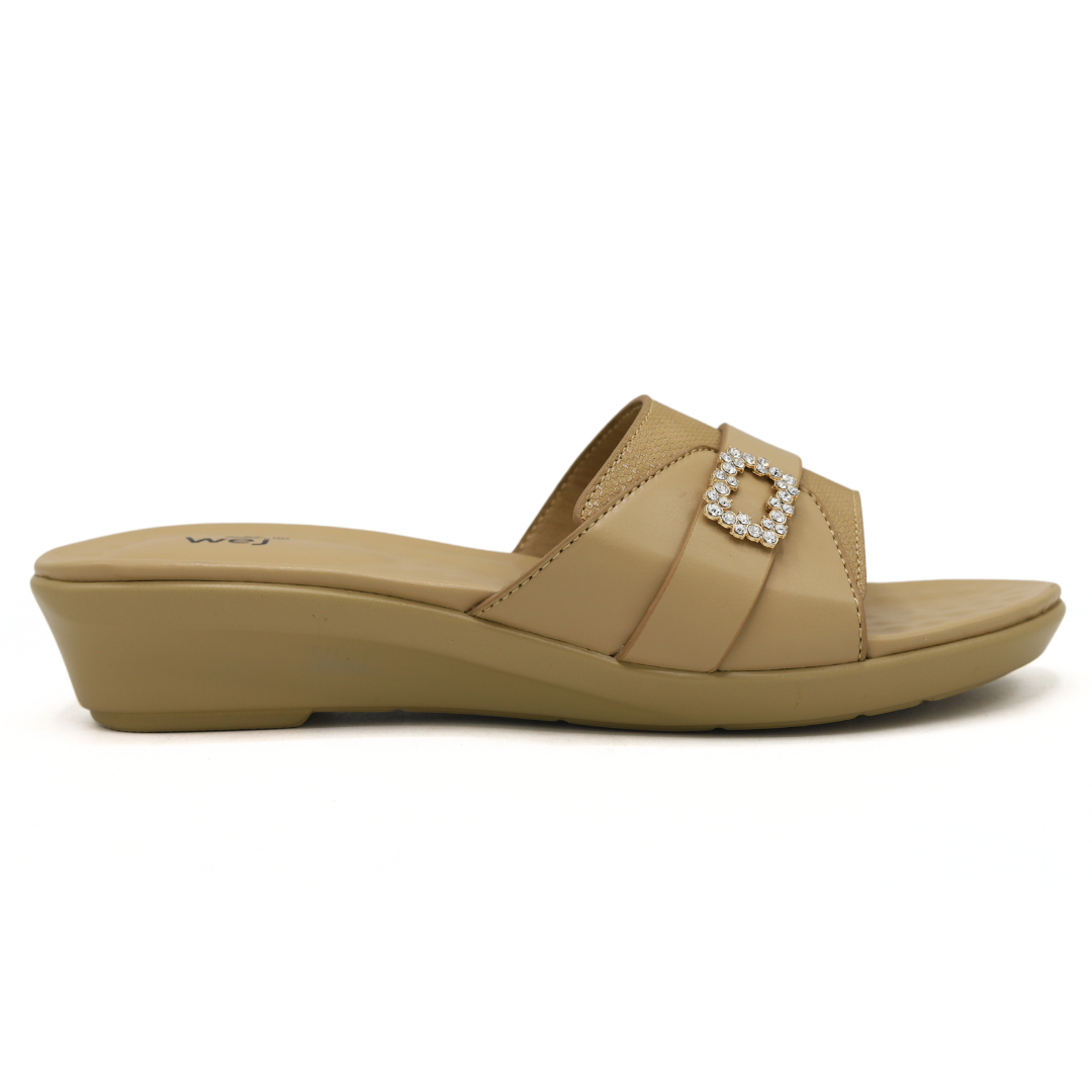 Beige Flat Slippers - 8003452