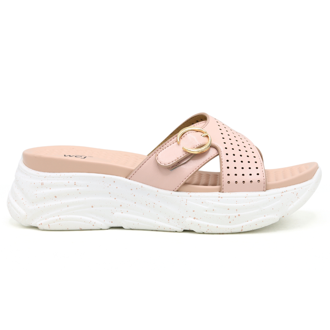 Women’s T Pink Criss Cross Slippers - 8003504