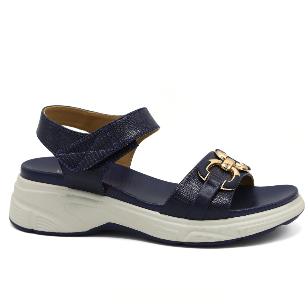 Navy Blue Wedge Sandals - 8002299