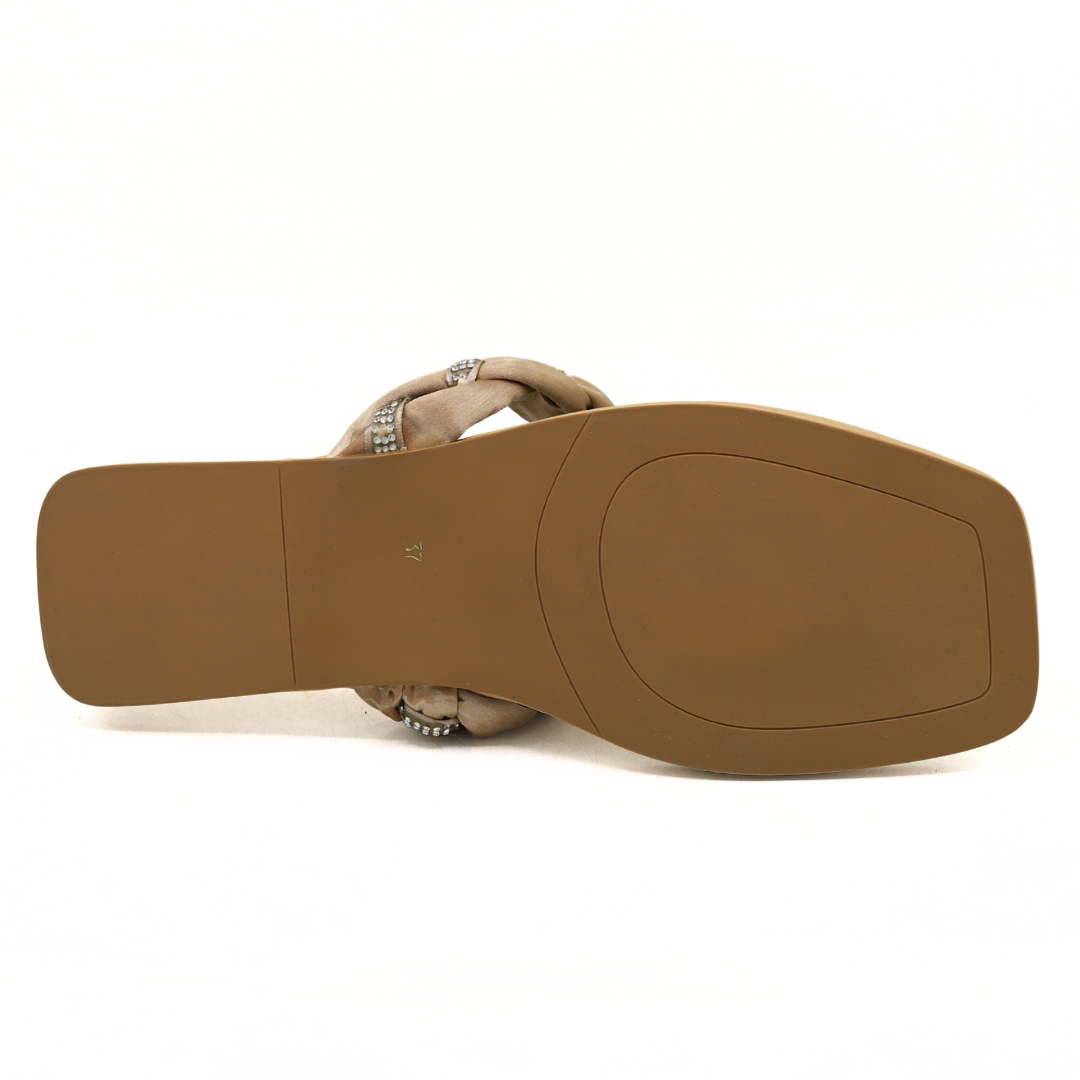 Beige Flip Flop Flats – 800183