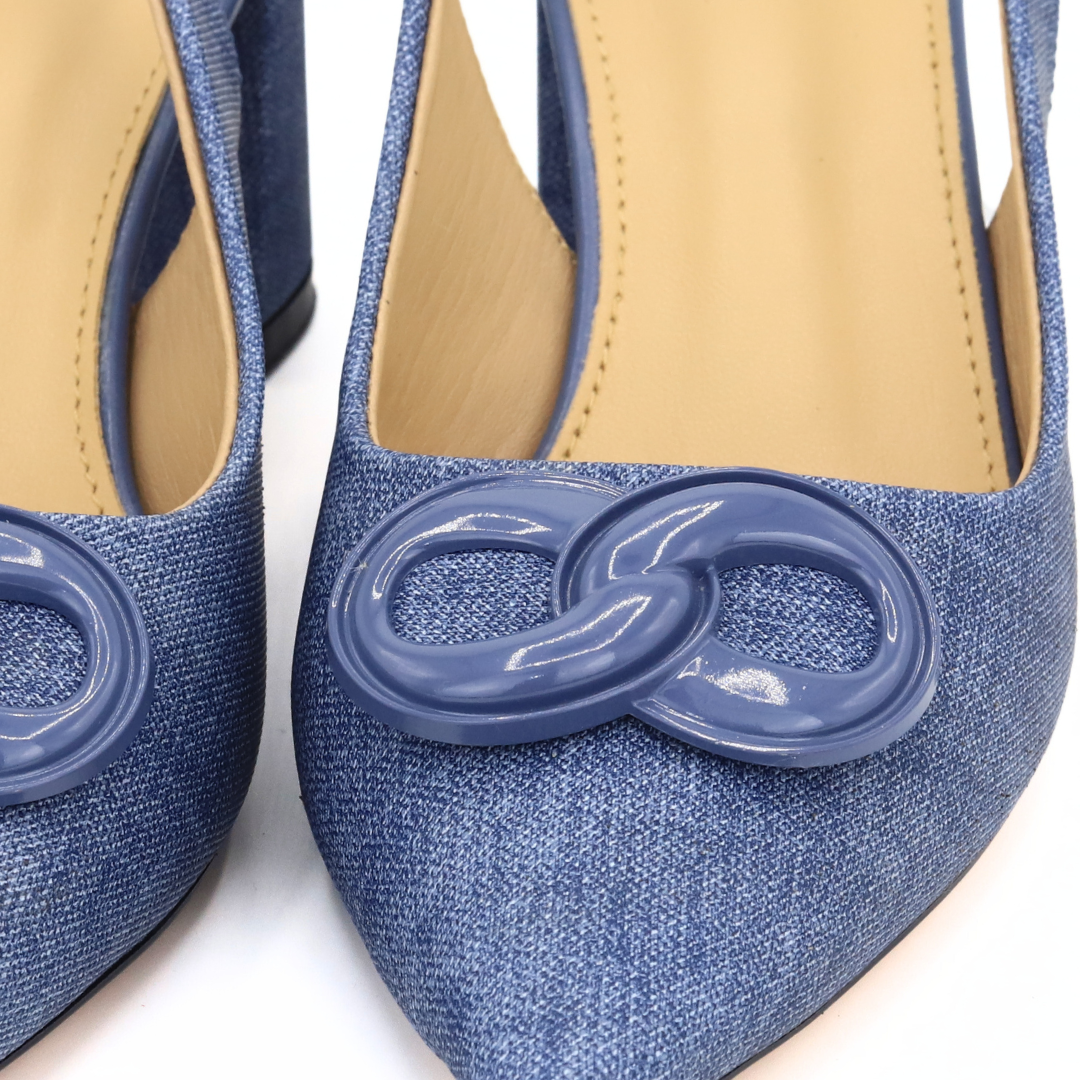 Blue Sling back Square Heel Sandal / 8102147